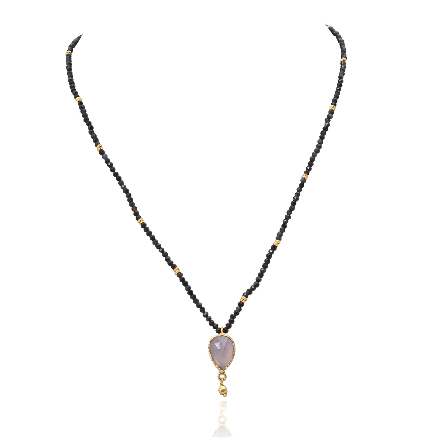 Silver Gold Plated Chalcedony Necklace