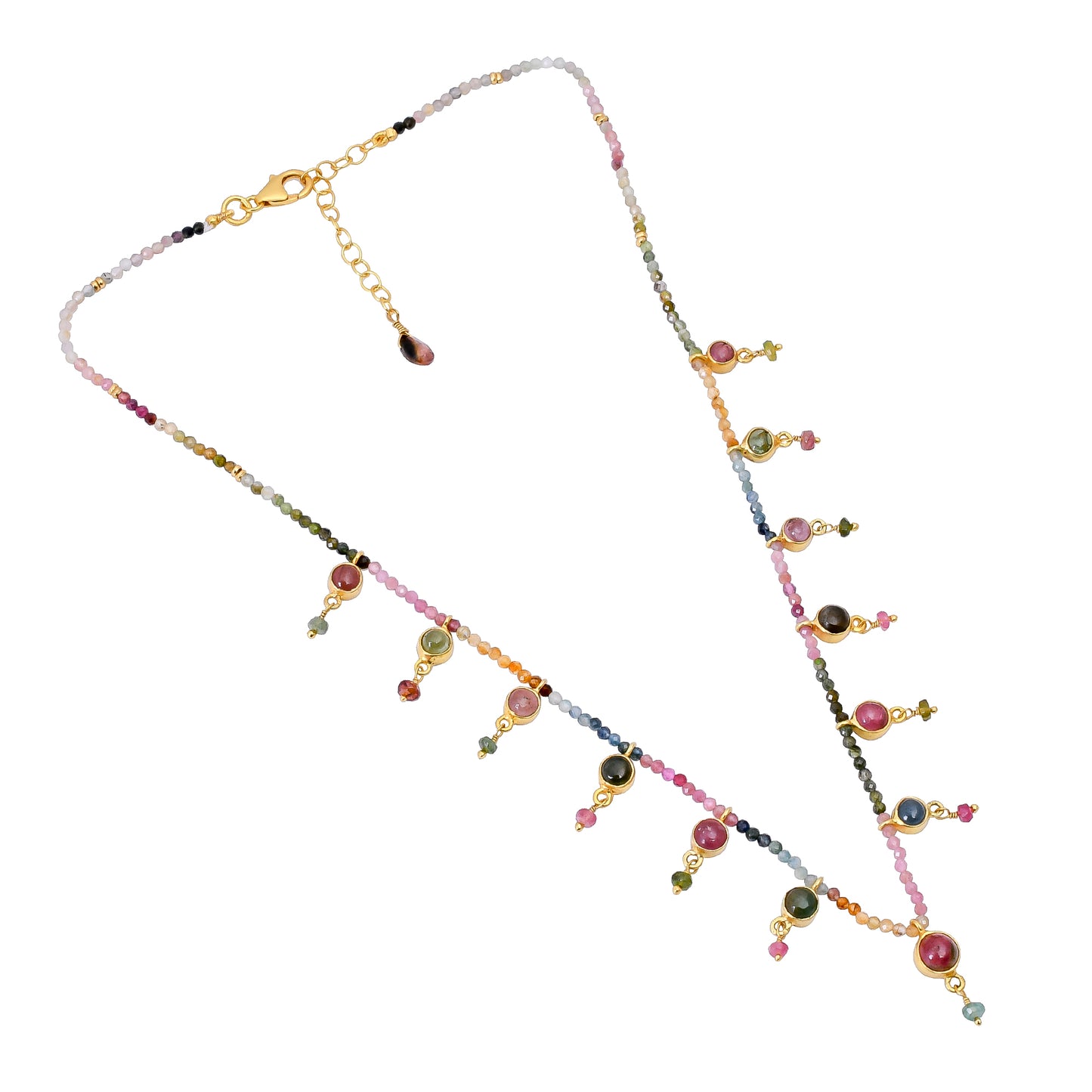 Silver Gold Plated Tourmaline Necklace