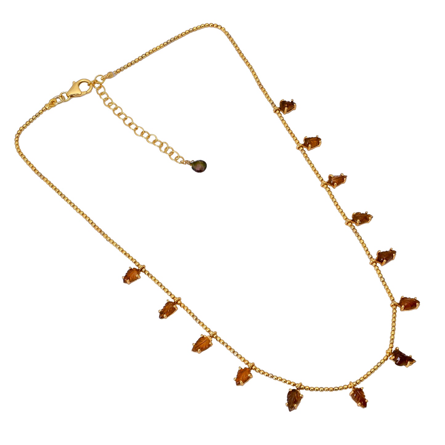 Silver Gold Plated Tourmaline Necklace