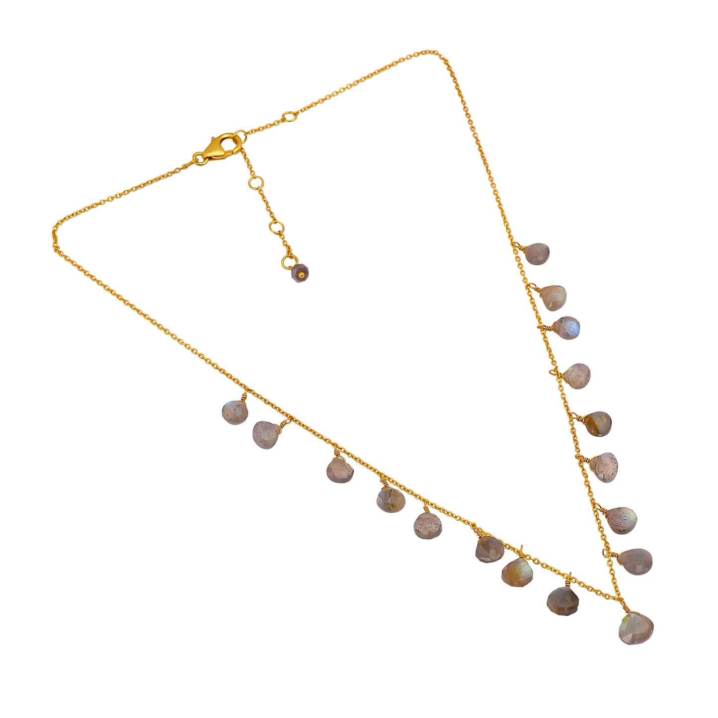 925 silver gold plated Labradorite Necklace