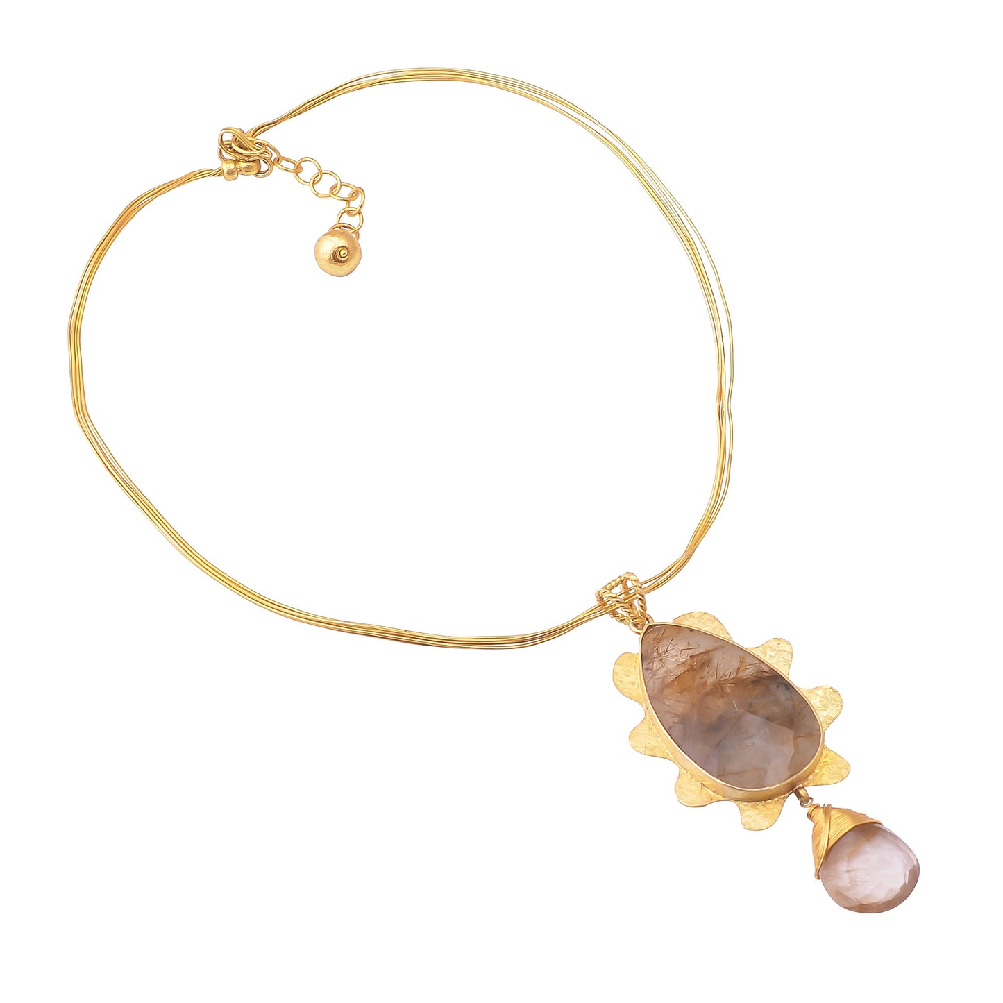 Buy Handmade Silver Gold Plated Golden Rotile Wire Necklace