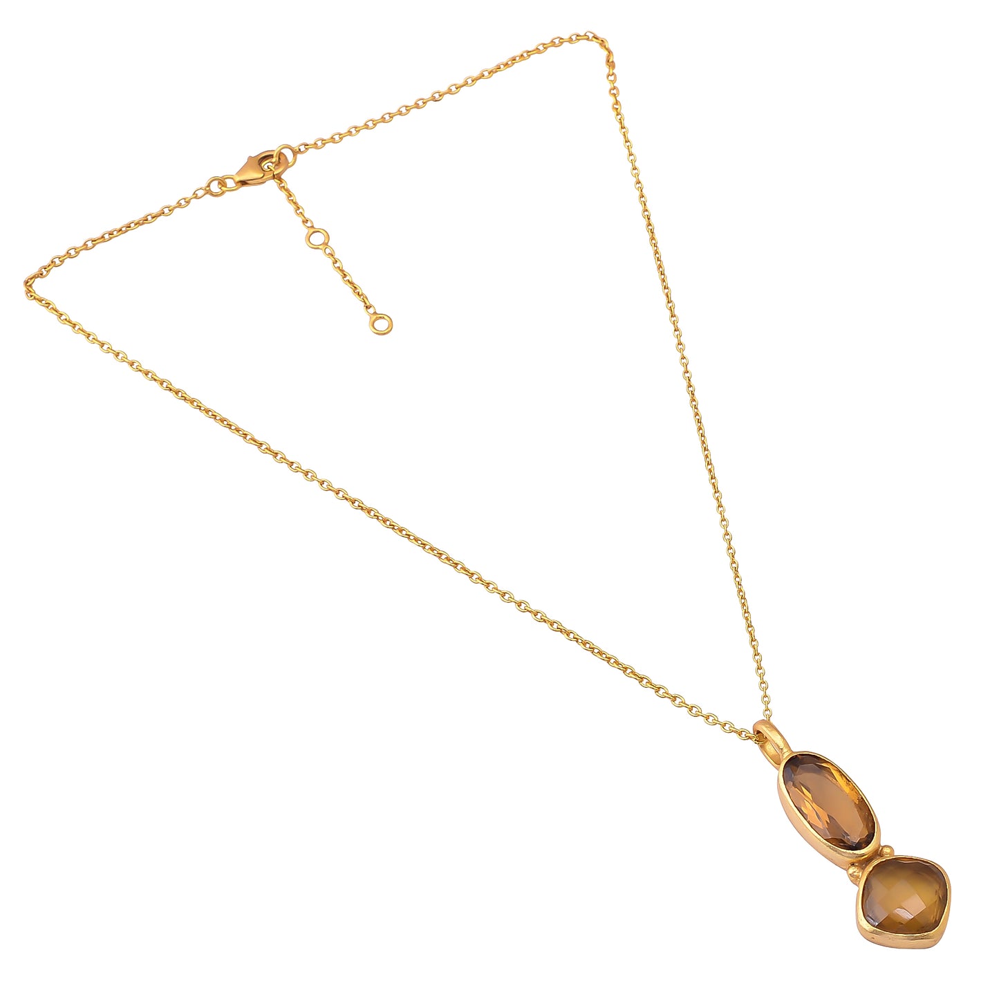Buy Handcrafted Silver Gold Plated Beer Quartz Pendant Necklace
