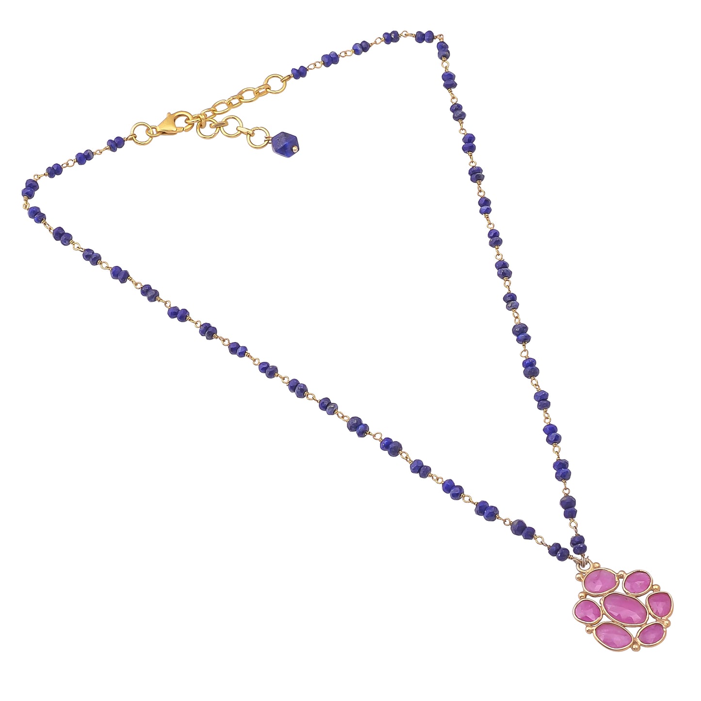 Buy Indian Handcrafted Silver Gold Plated Ruby Pendant/lapis Necklace