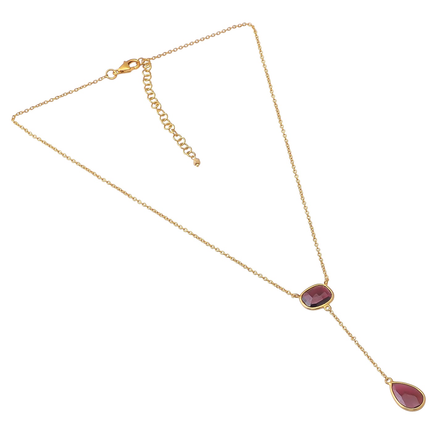Buy Handmade Silver Gold Plated Garnet Necklace