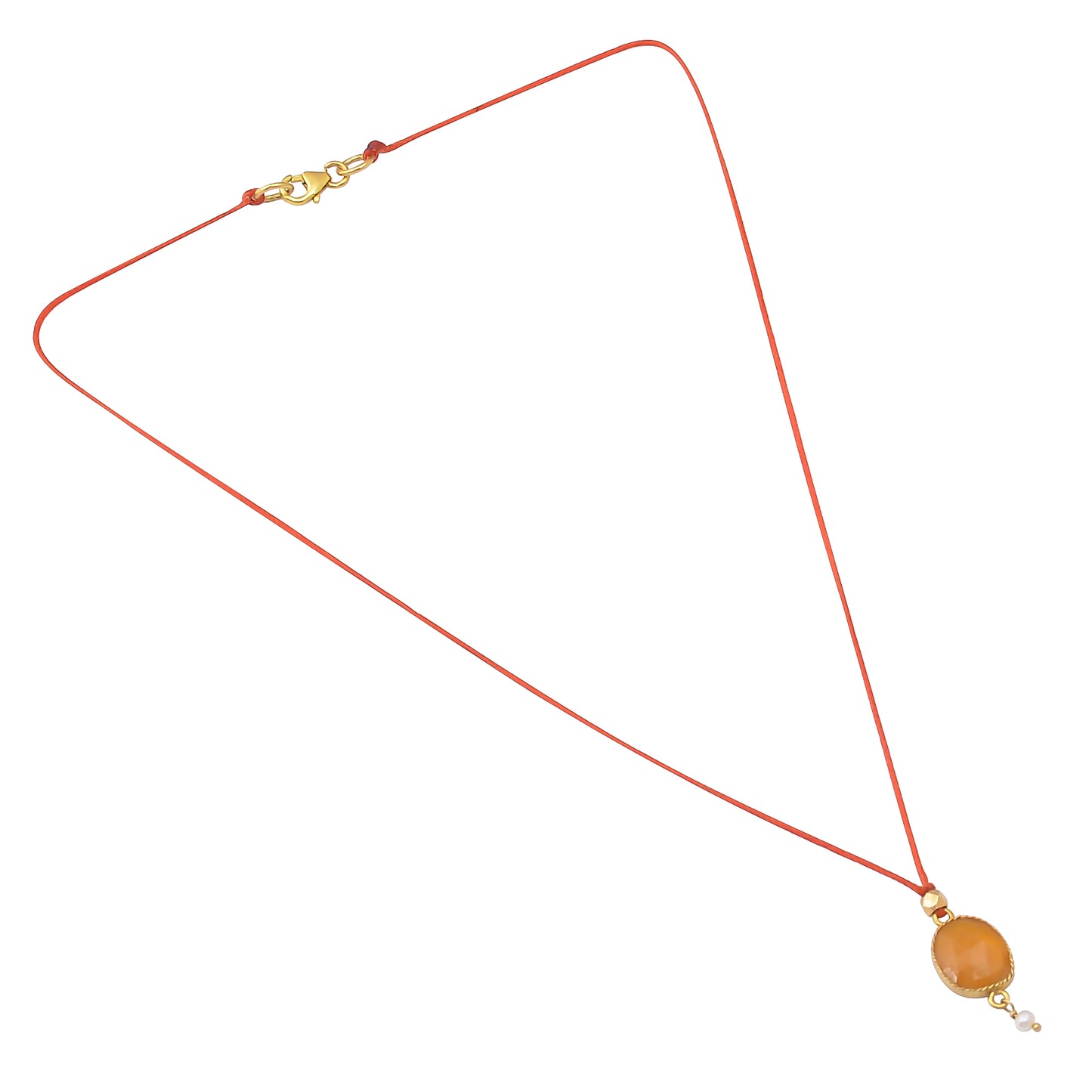 Buy Handcrafted Silver Gold Plated Sapphire Pendant Thread Necklace