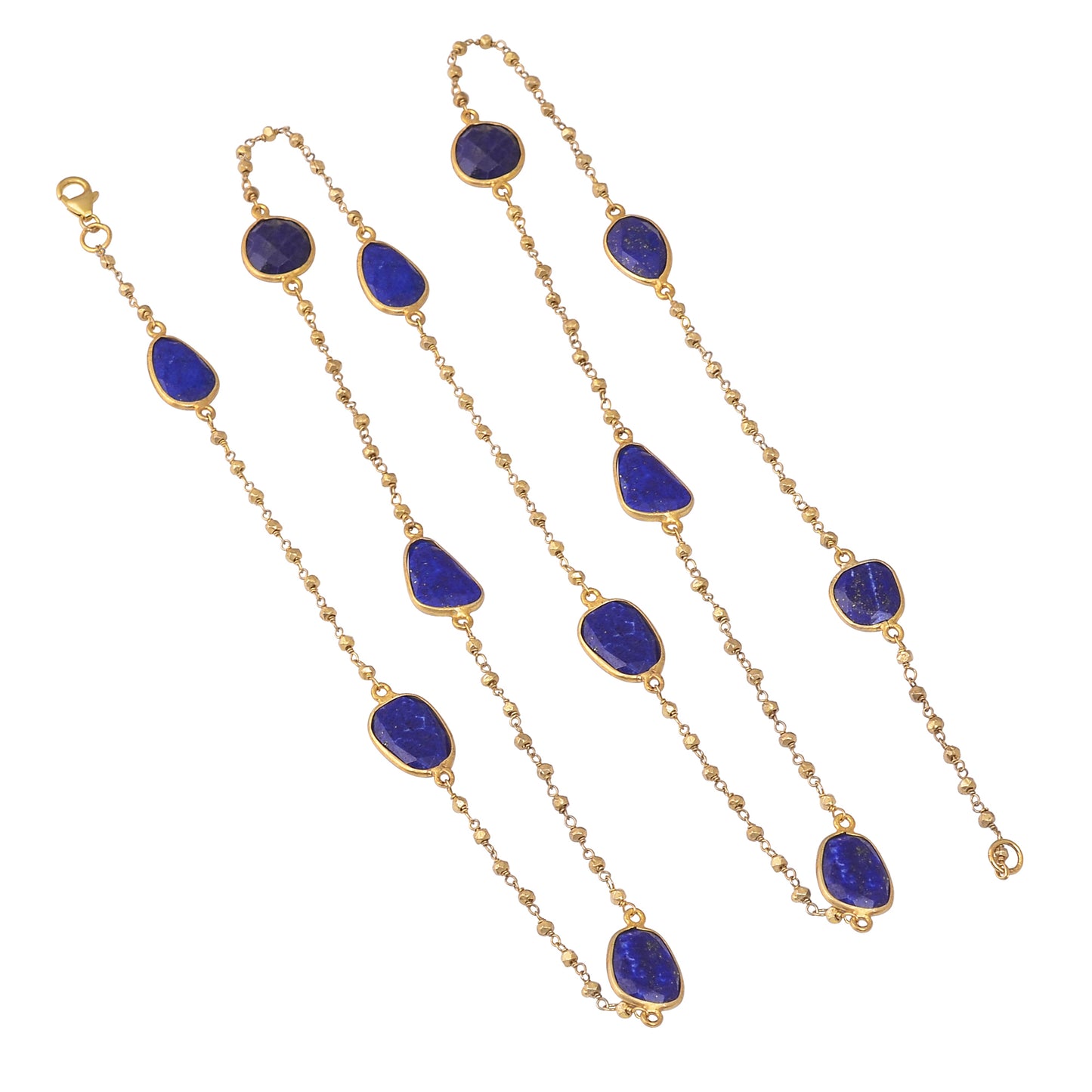 Buy Indian Handmade Silver Gold Plated Lapis Long Necklace