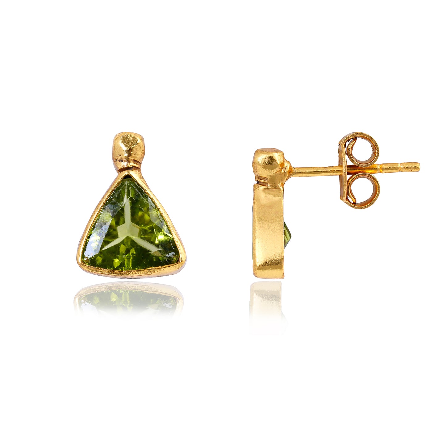 Buy Handcrafted Silver Gold Plated Peridot Earring