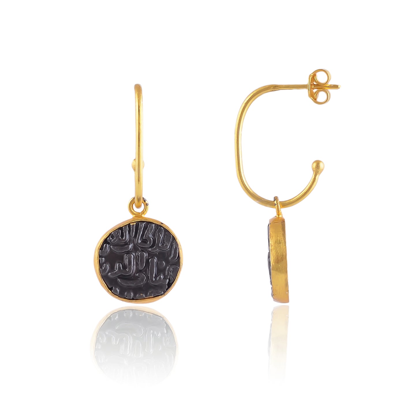 Buy Hand Crafted Silver Gold Black Plated Coin Hoop