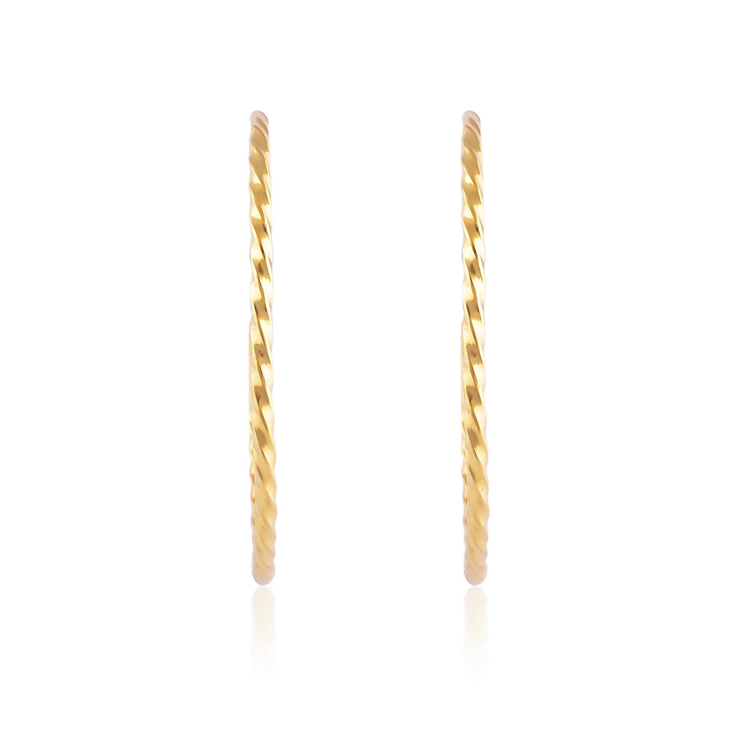 Buy Hand Crafted Silver Gold Plated Twisted Hoop