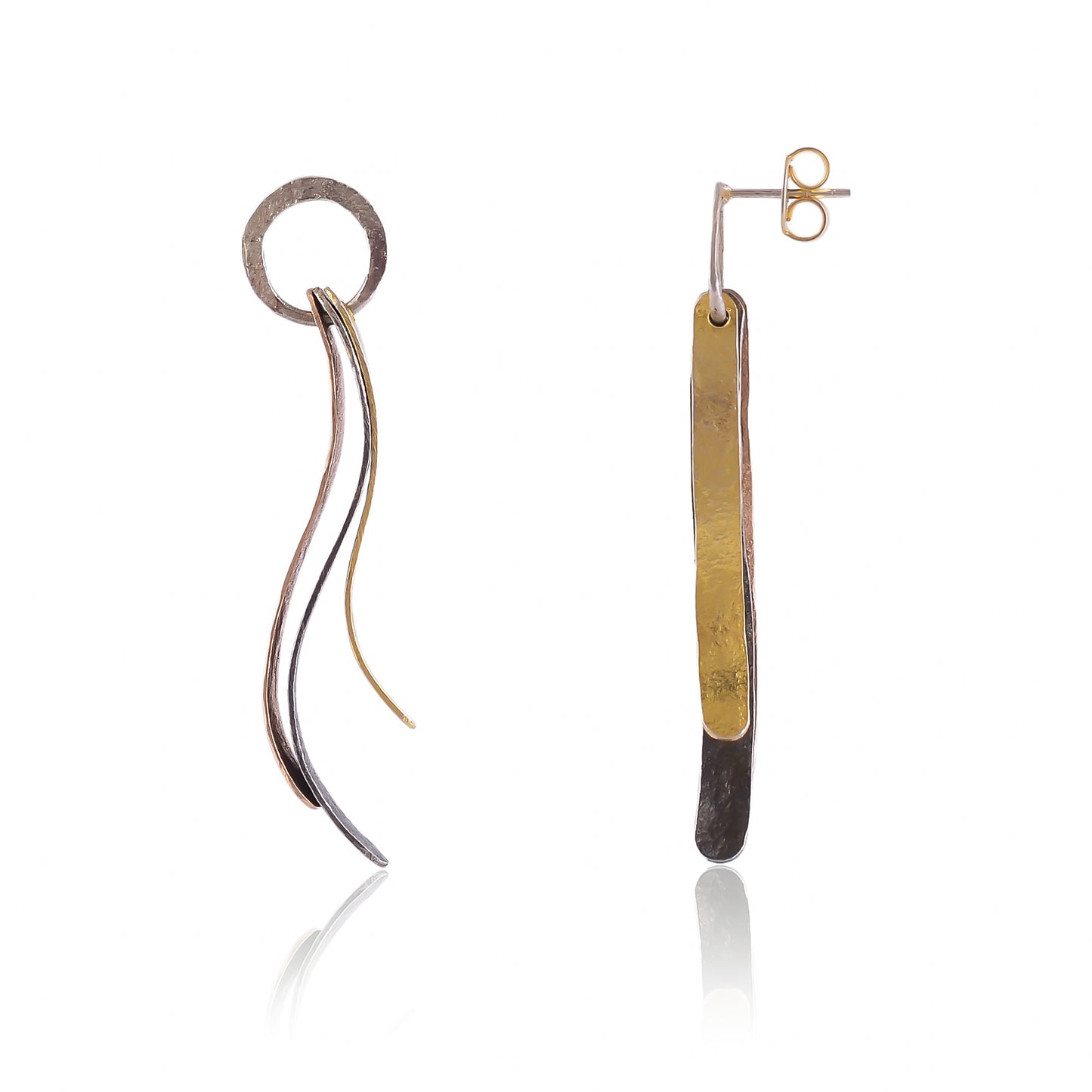Buy Indian Hand Crafted Silver Gold/black/pink Plated Wave Stick Earring