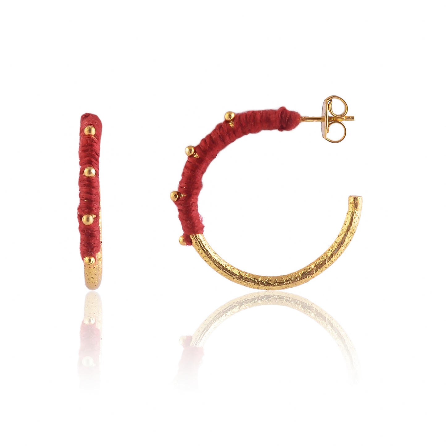 Buy Handmade Silver Gold Plated Thread Hoop