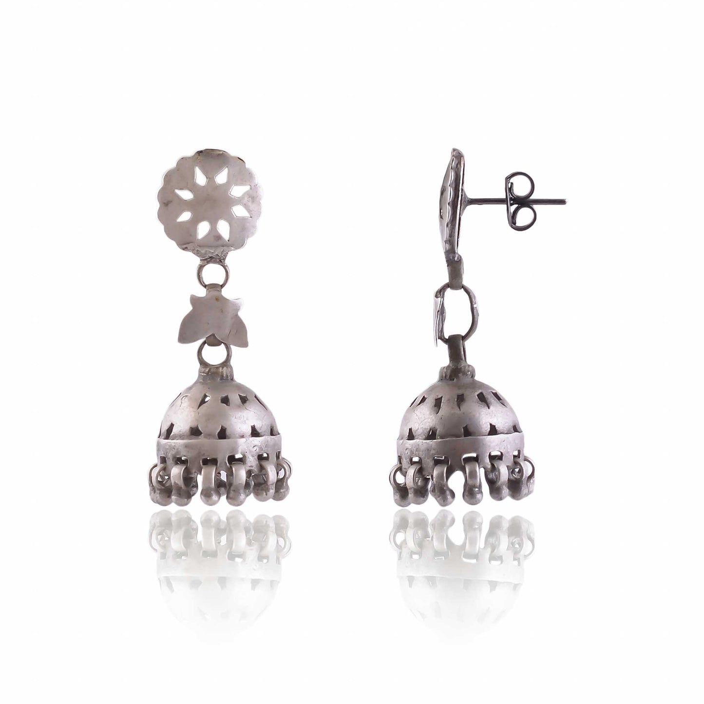 Buy Indian Handmade Silver Oxidised Jhumki