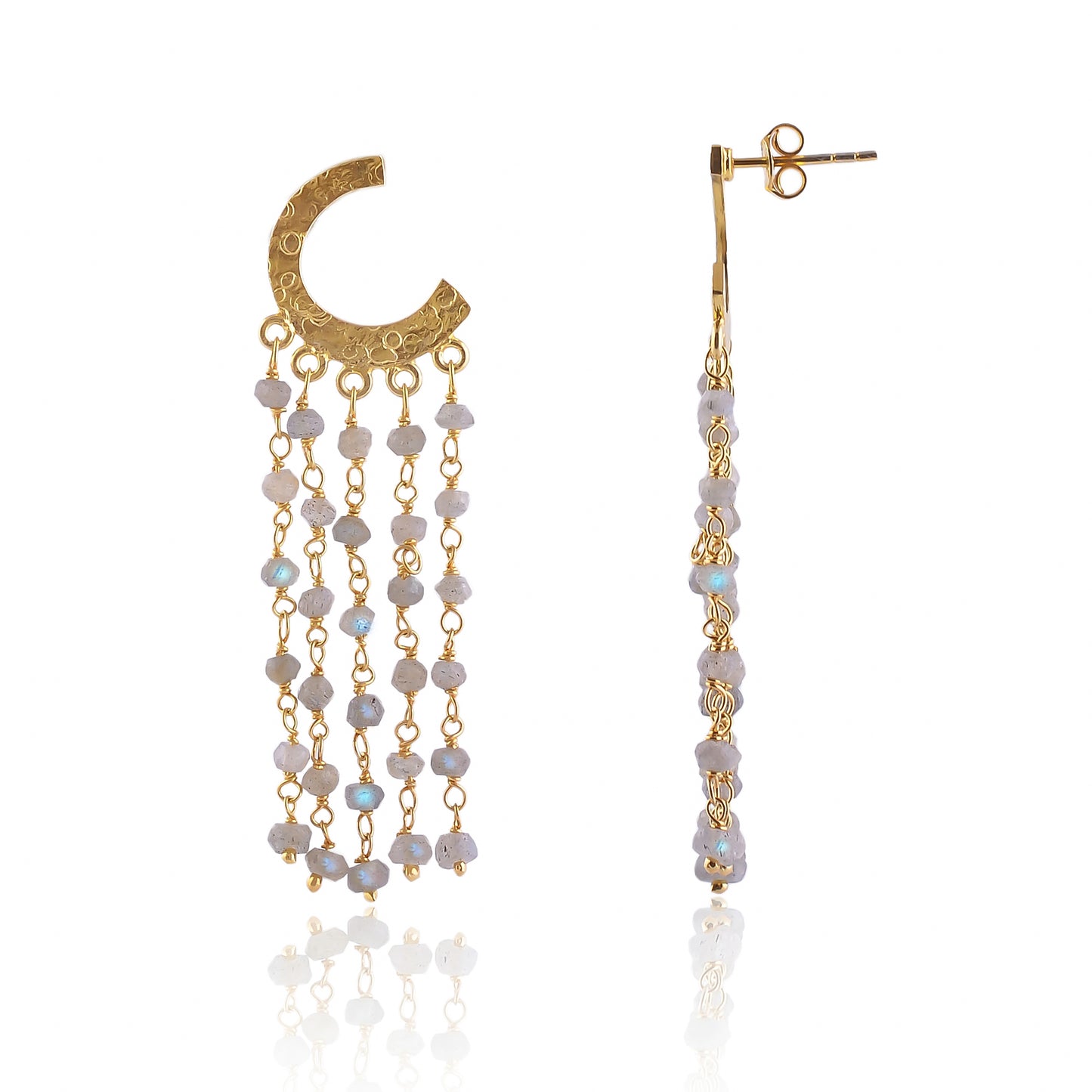 Buy Handmade Silver Gold Plated Labradorite Earring