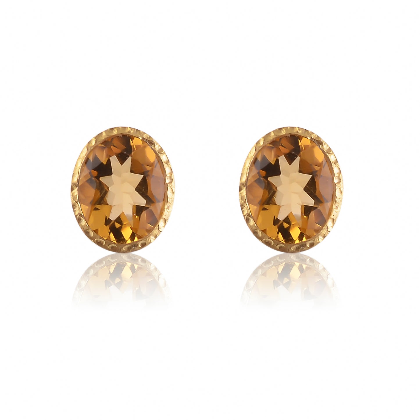 Buy Indian Hand Crafted Silver Gold Plated Citrine Earring