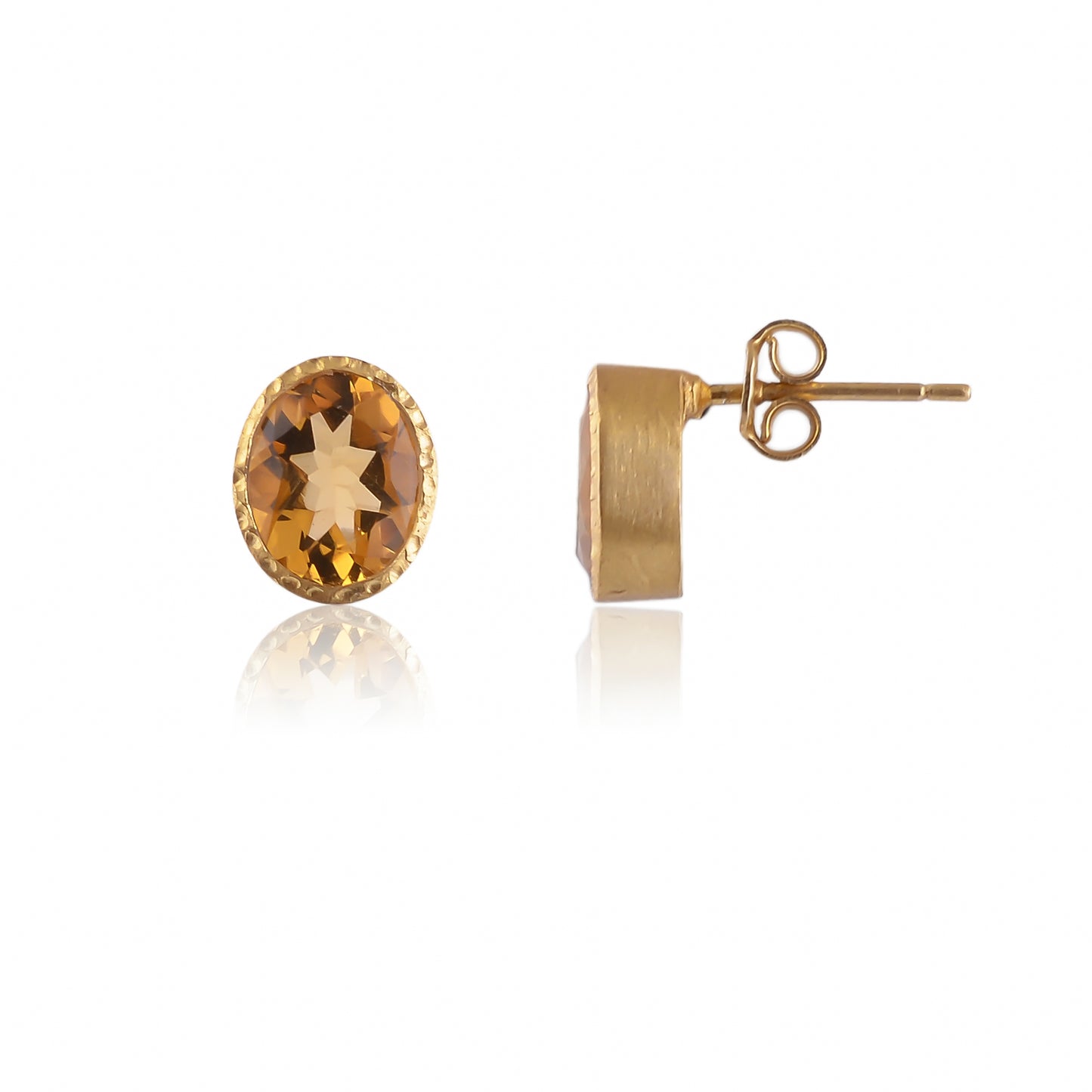 Buy Indian Hand Crafted Silver Gold Plated Citrine Earring