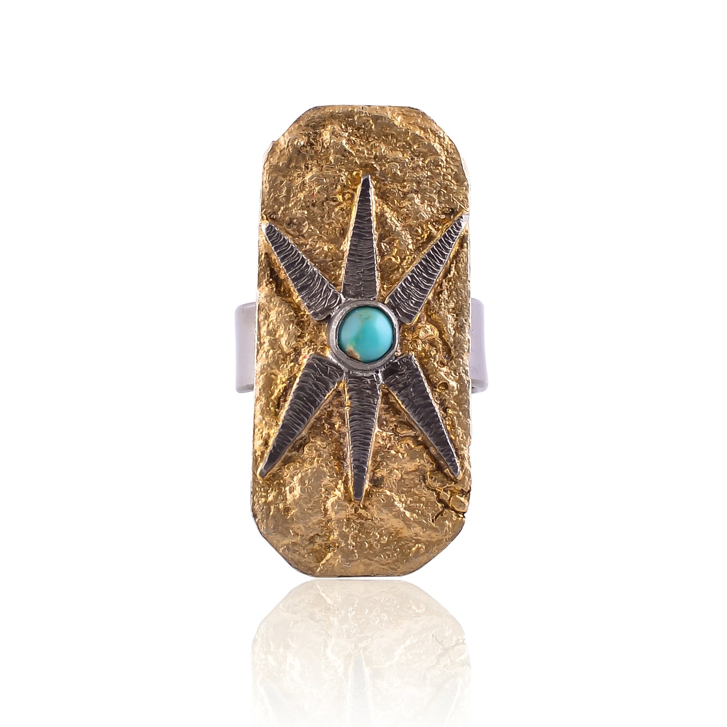 Buy Handmade Silver Gold Black Plated Turquoise Ring