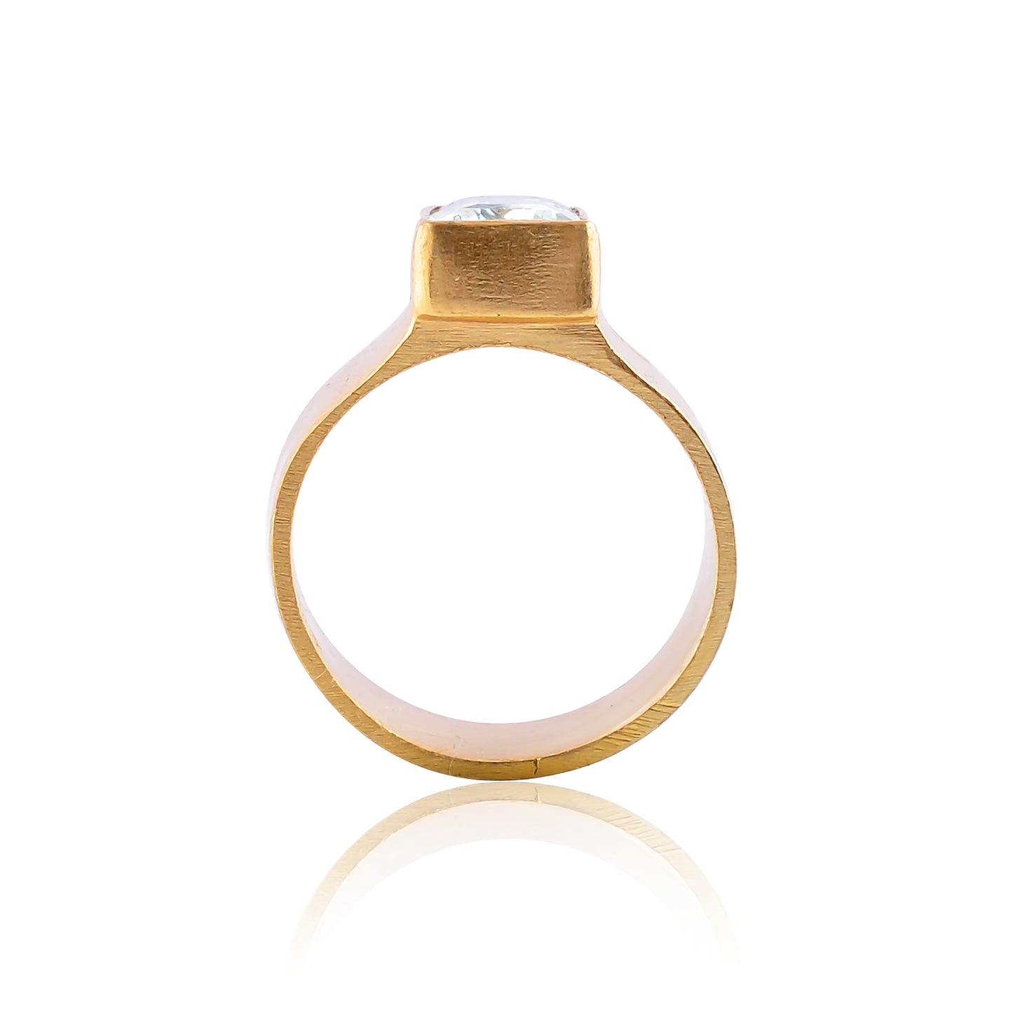 Buy Handcrafted Silver Gold Plated Aquamarine Ring