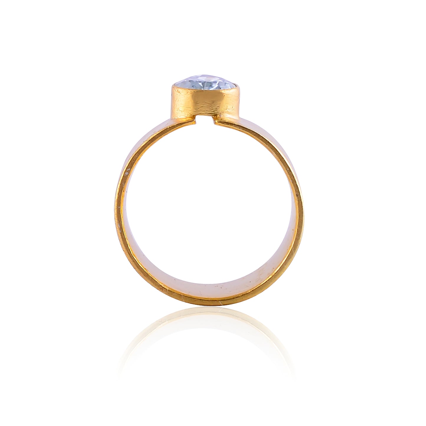 Buy Designer Handcrafted Silver Gold Plated Aquamarine Ring