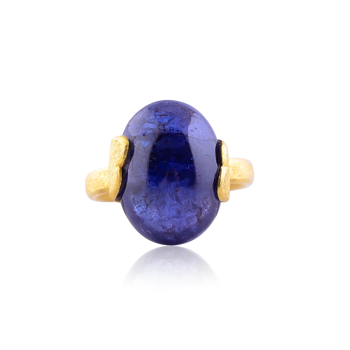 Buy Handcrafted Silver Gold Plated Tanzanite Ring