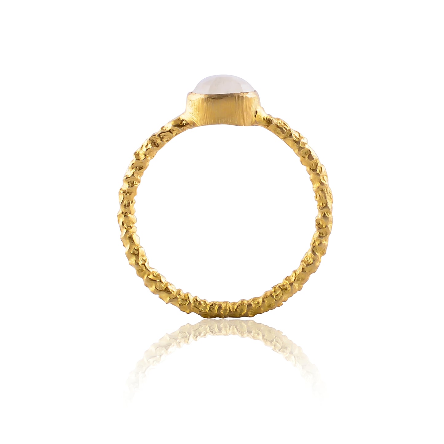 Buy Handcrafted Silver Gold Plated Rainbow Moonstone Ring