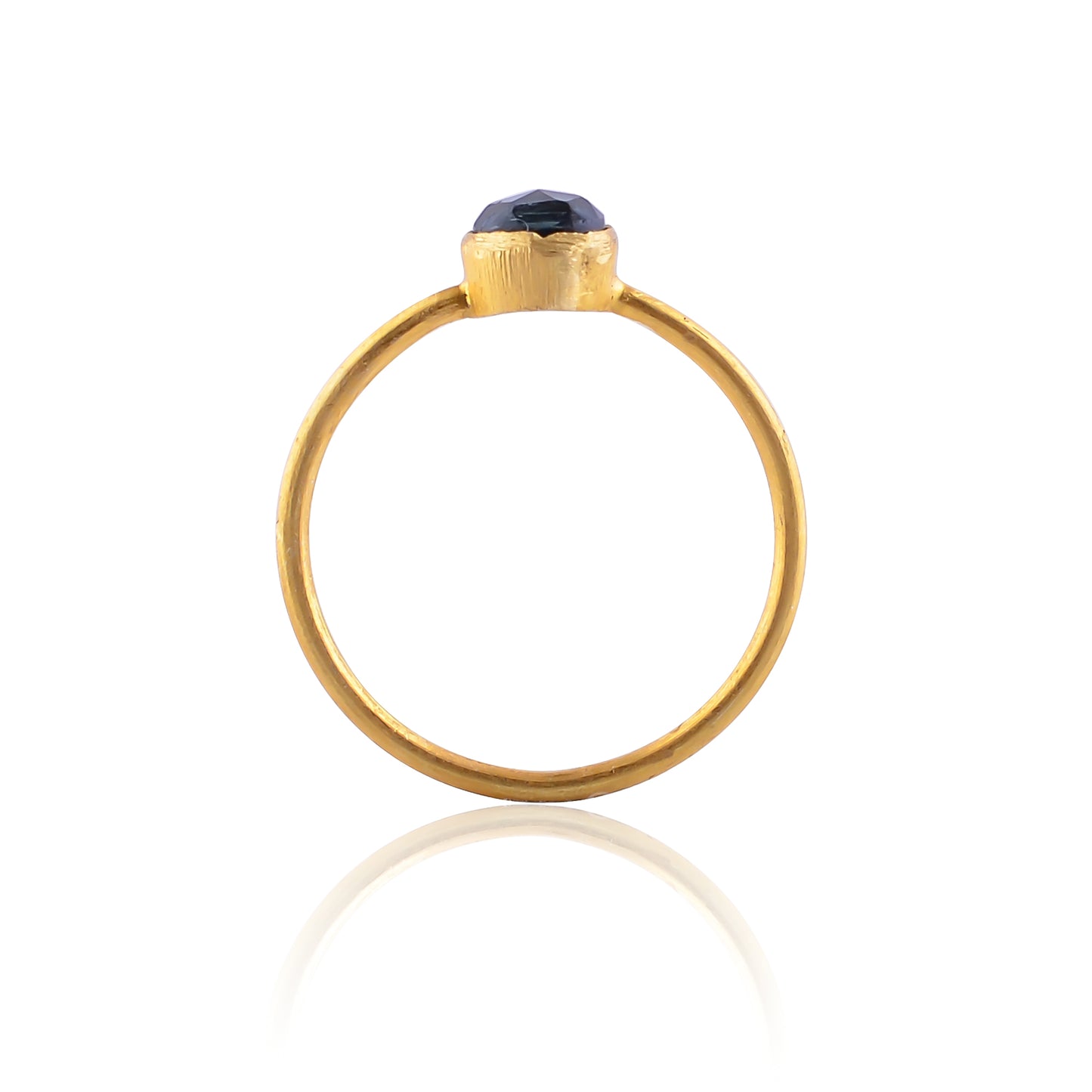 Buy Handcrafted Silver Gold Plated Blue Topaz Ring