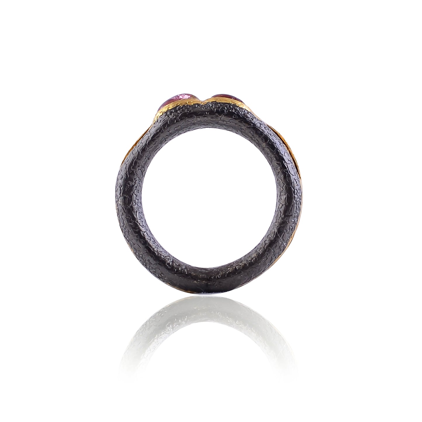 Buy Handmade Silver Gold Black Plated Pink Tourmaline Ring