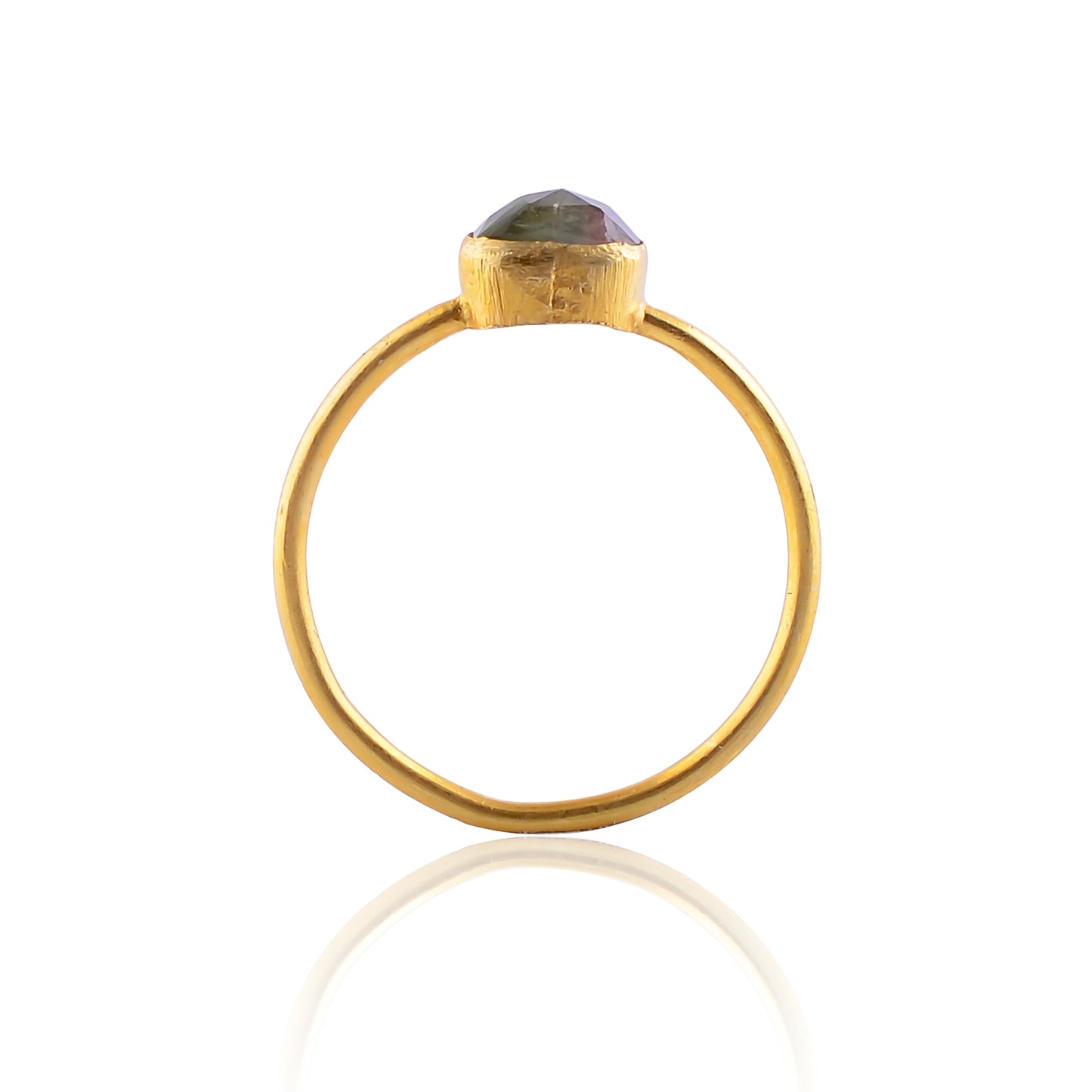 Buy Handcrafted Silver Gold-plated Tourmaline Ring
