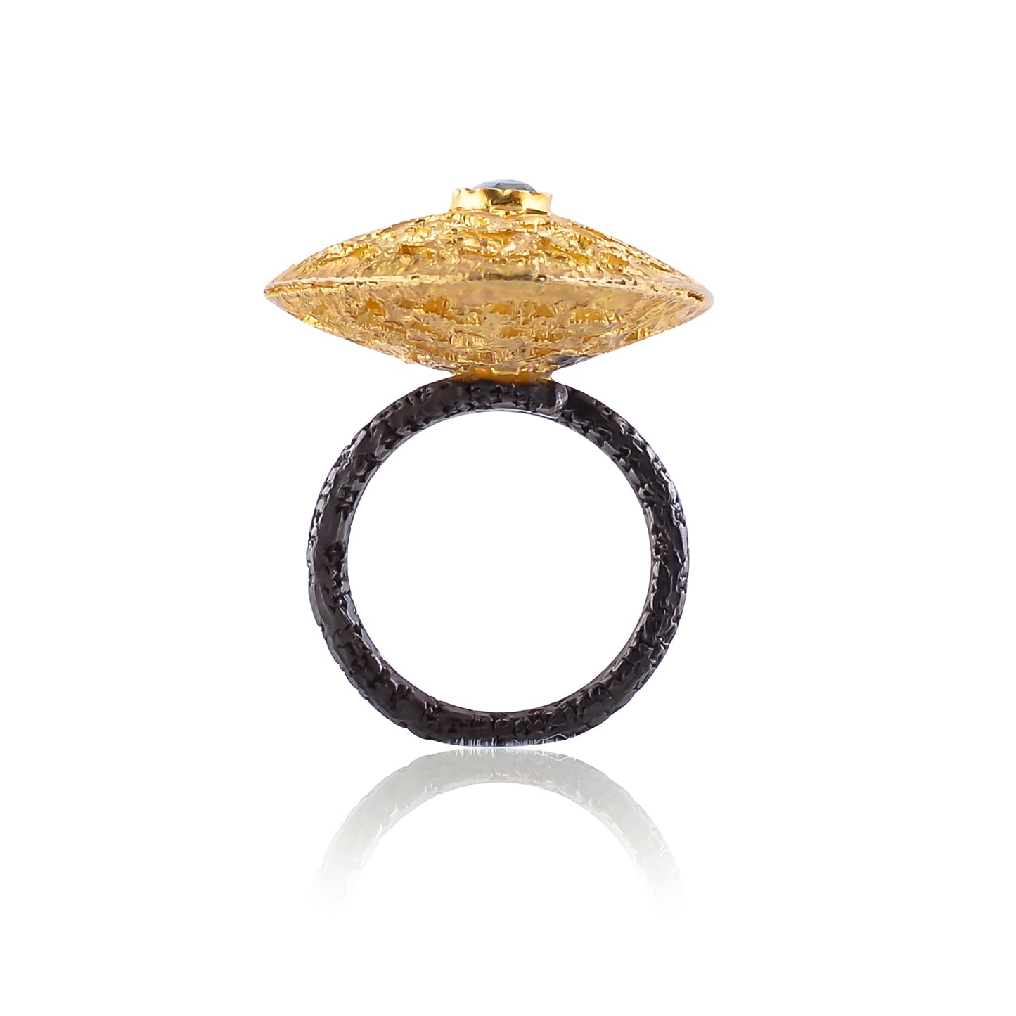 Buy Indian Handmade Silver Gold Plated Tourmaline Ring