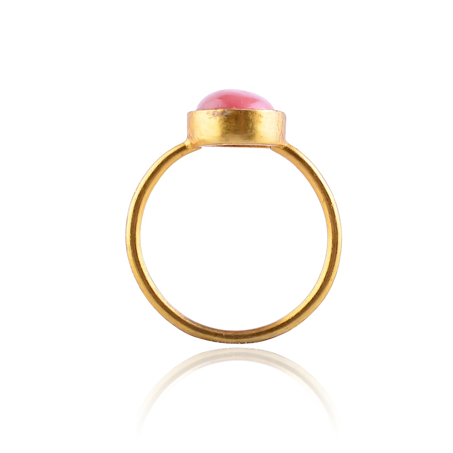 Buy Indian Handcrafted Silver Gold Plated Glass Field Ruby Ring