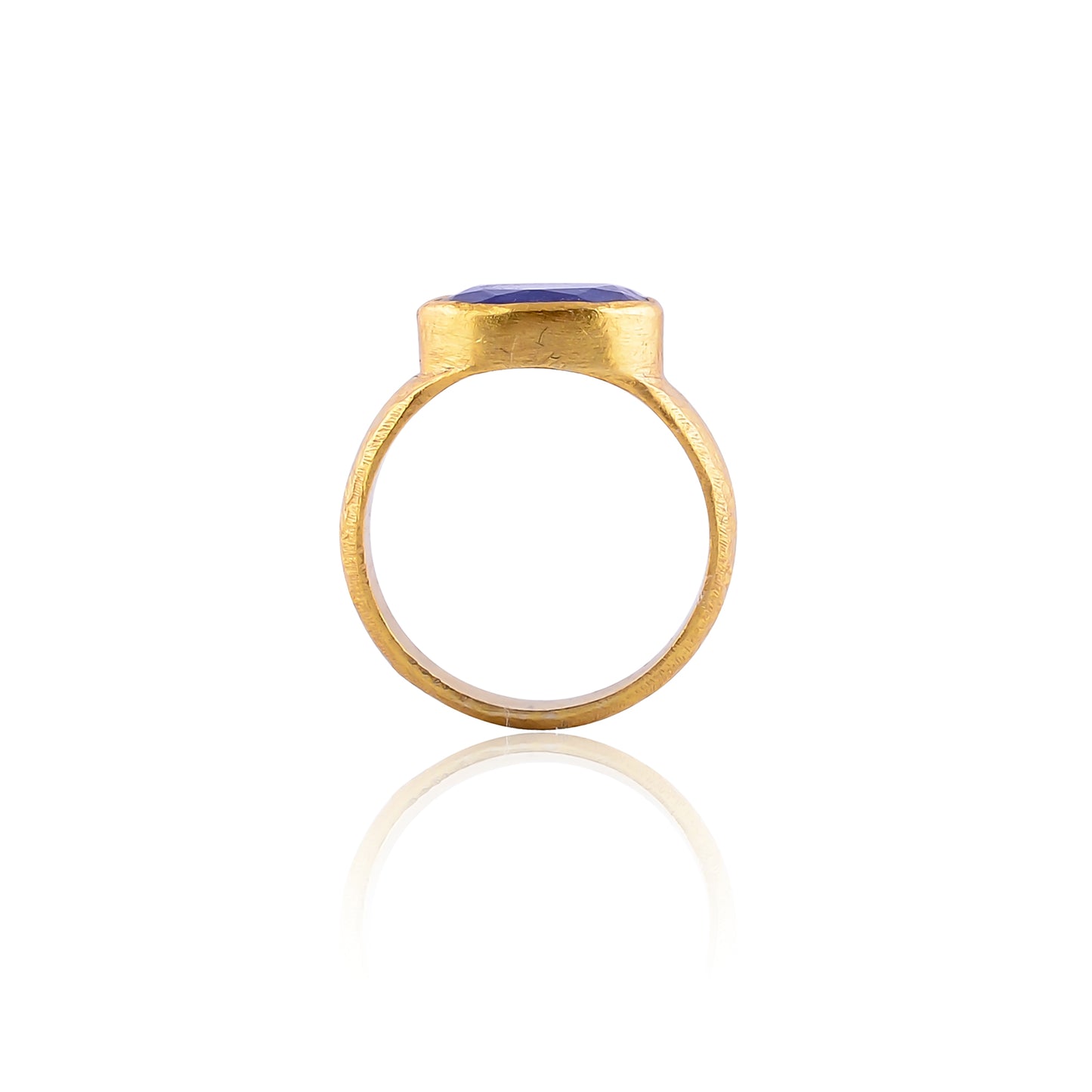 Buy Indian Handcrafted Silver Gold Plated Blue Saphire Ring