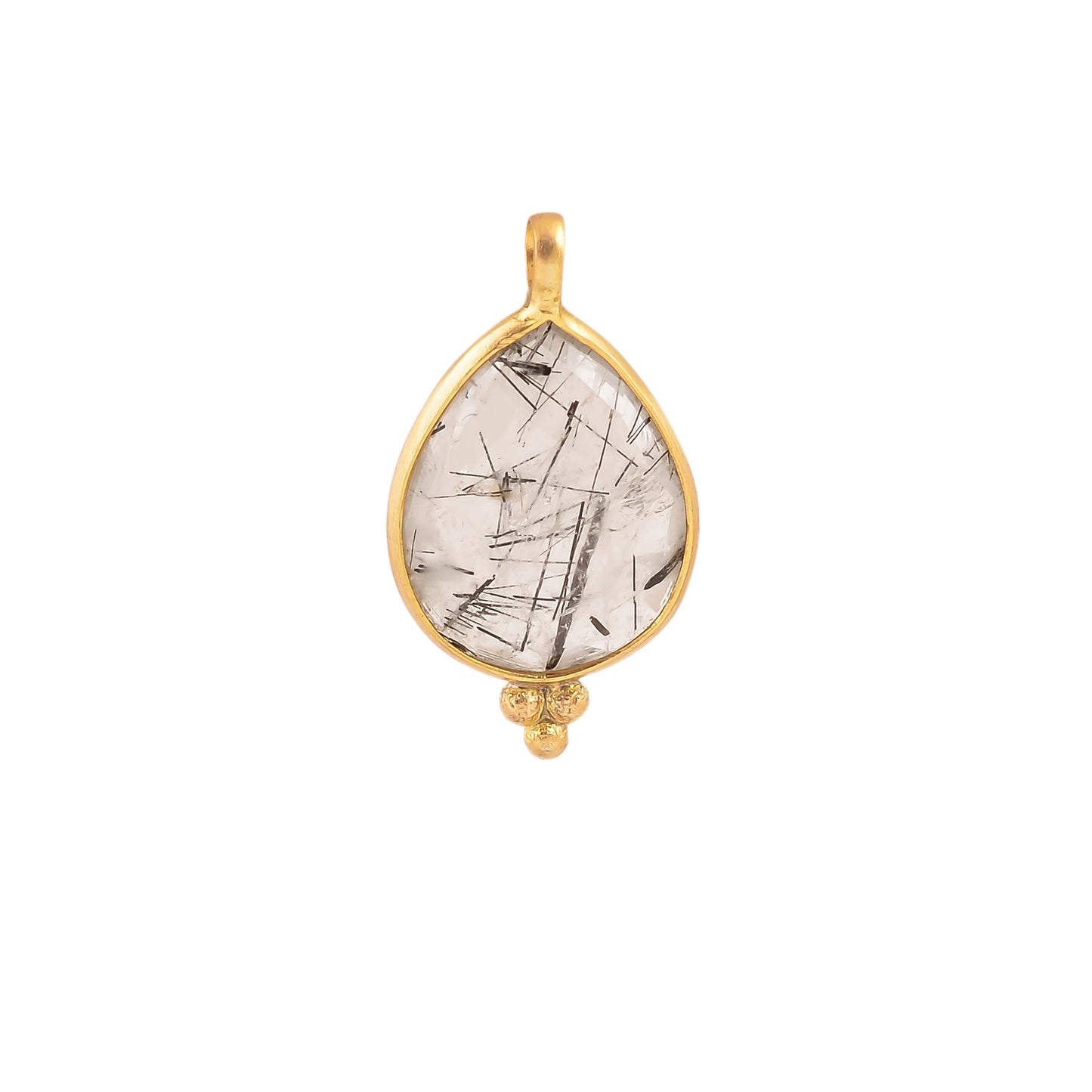 Buy Indian Handcrafted Silver Gold Plated Black Rotile Pendant