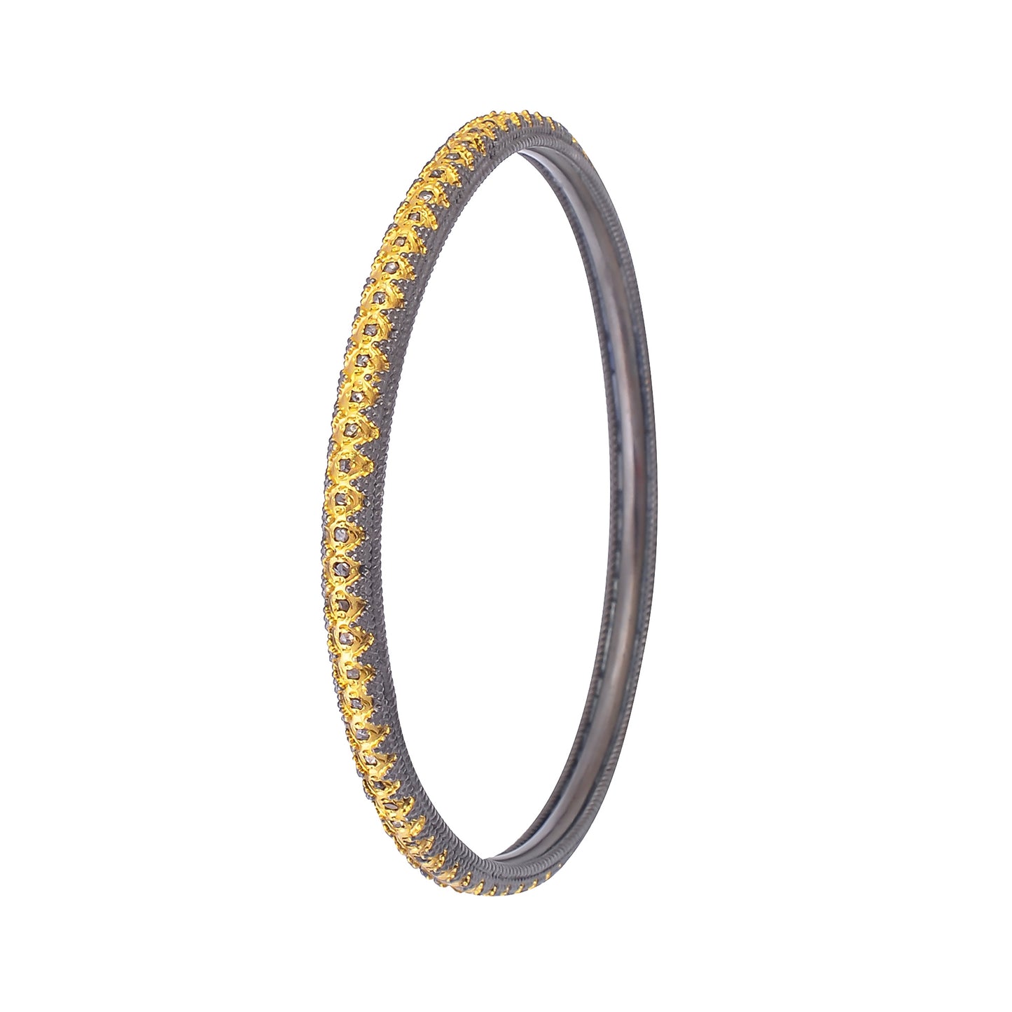 Buy Indian Handcrafted Silver Gold/black Plated Diamond Bangle