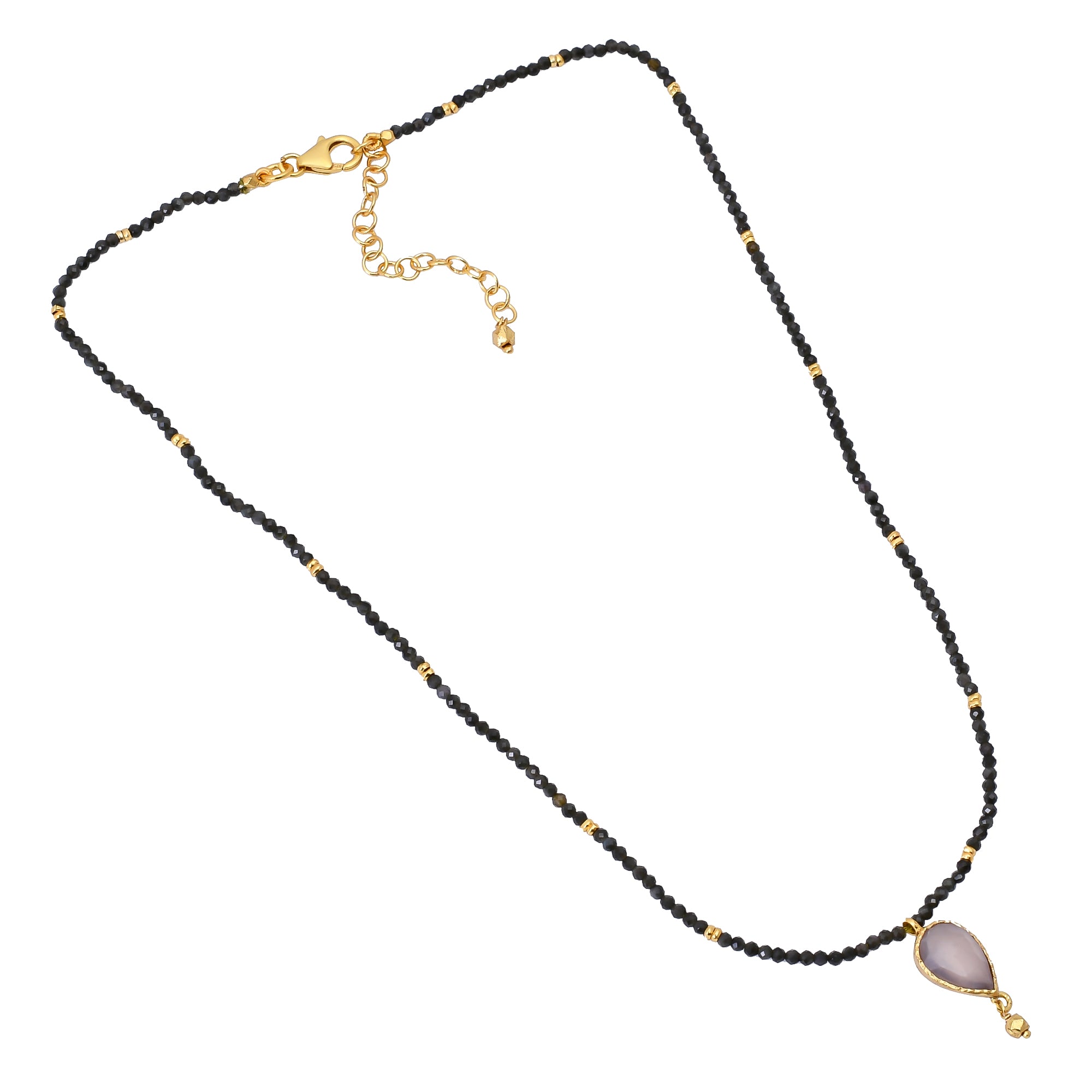 Silver Gold Plated Chalcedony Necklace