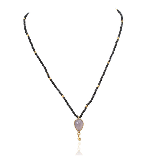 Silver Gold Plated Chalcedony Necklace