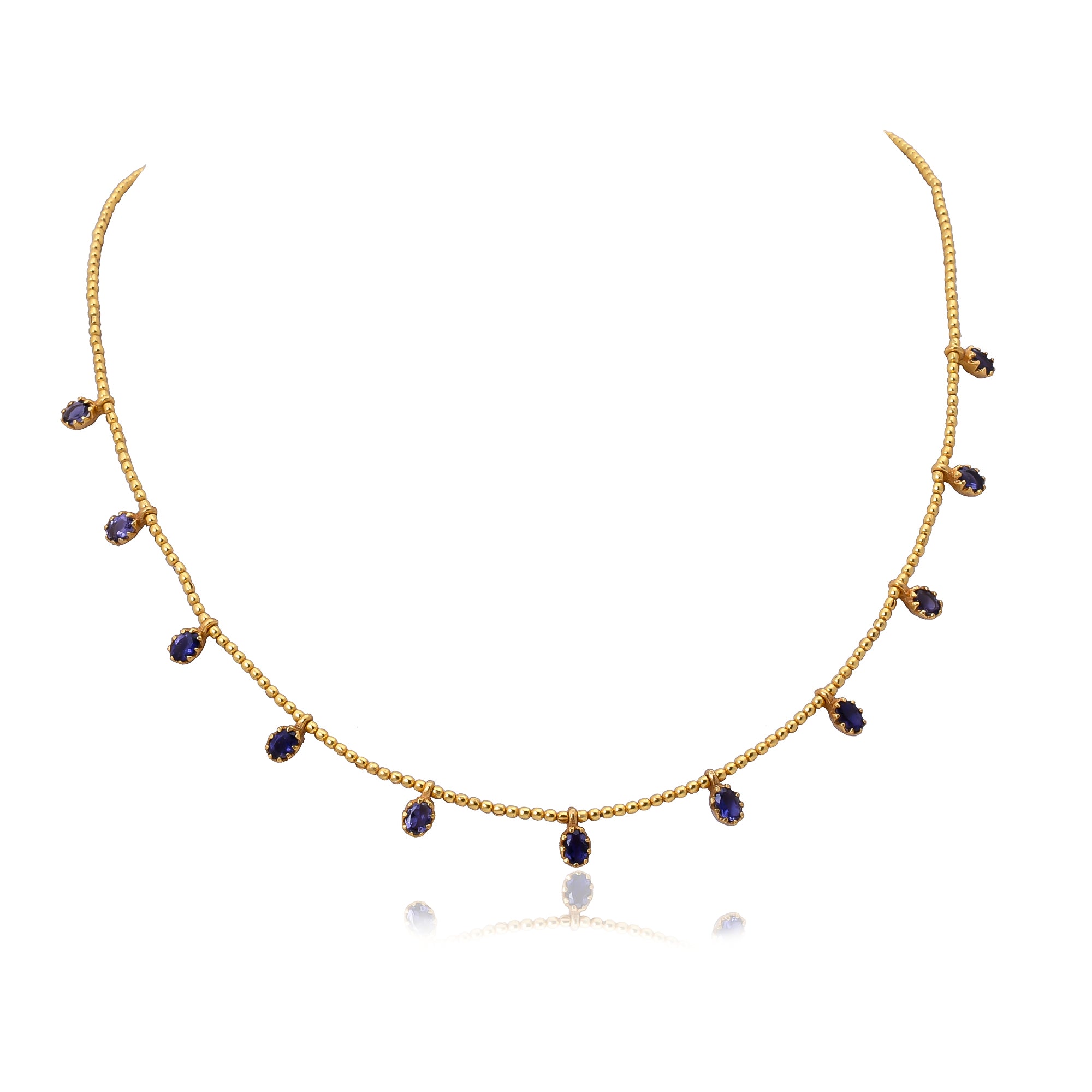 Silver Gold Plated Tanzanite Necklace