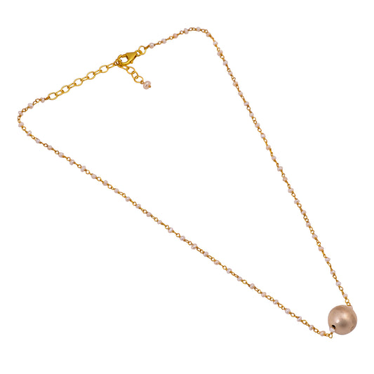 925 Silver Gold Plated Handcrafted Pearl Necklace