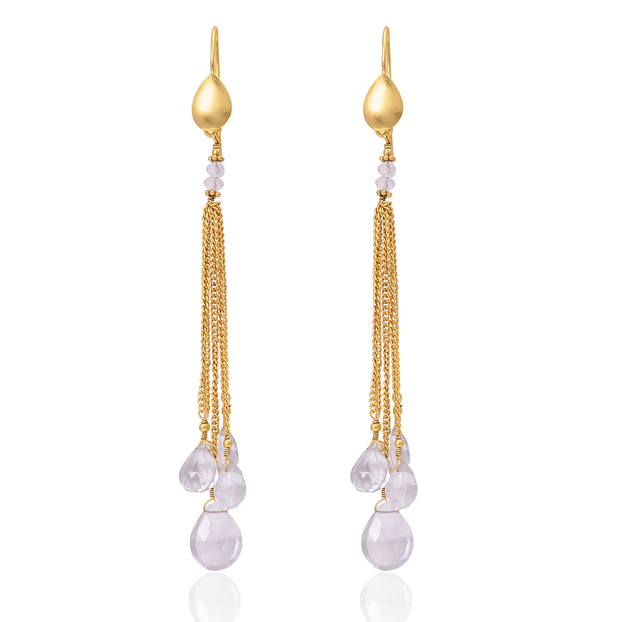 Silver Gold Plated Crystal Earring