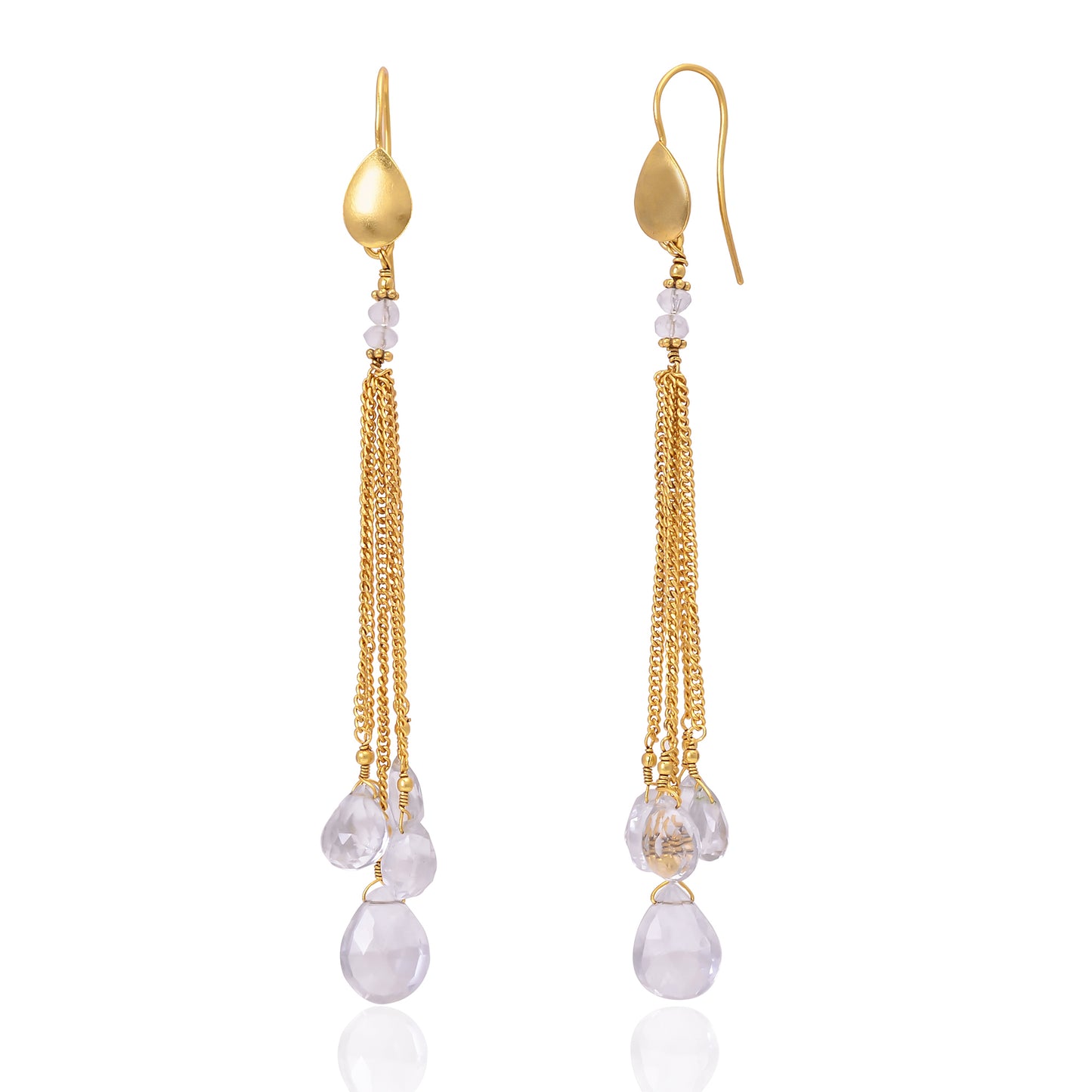 Silver Gold Plated Crystal Earring