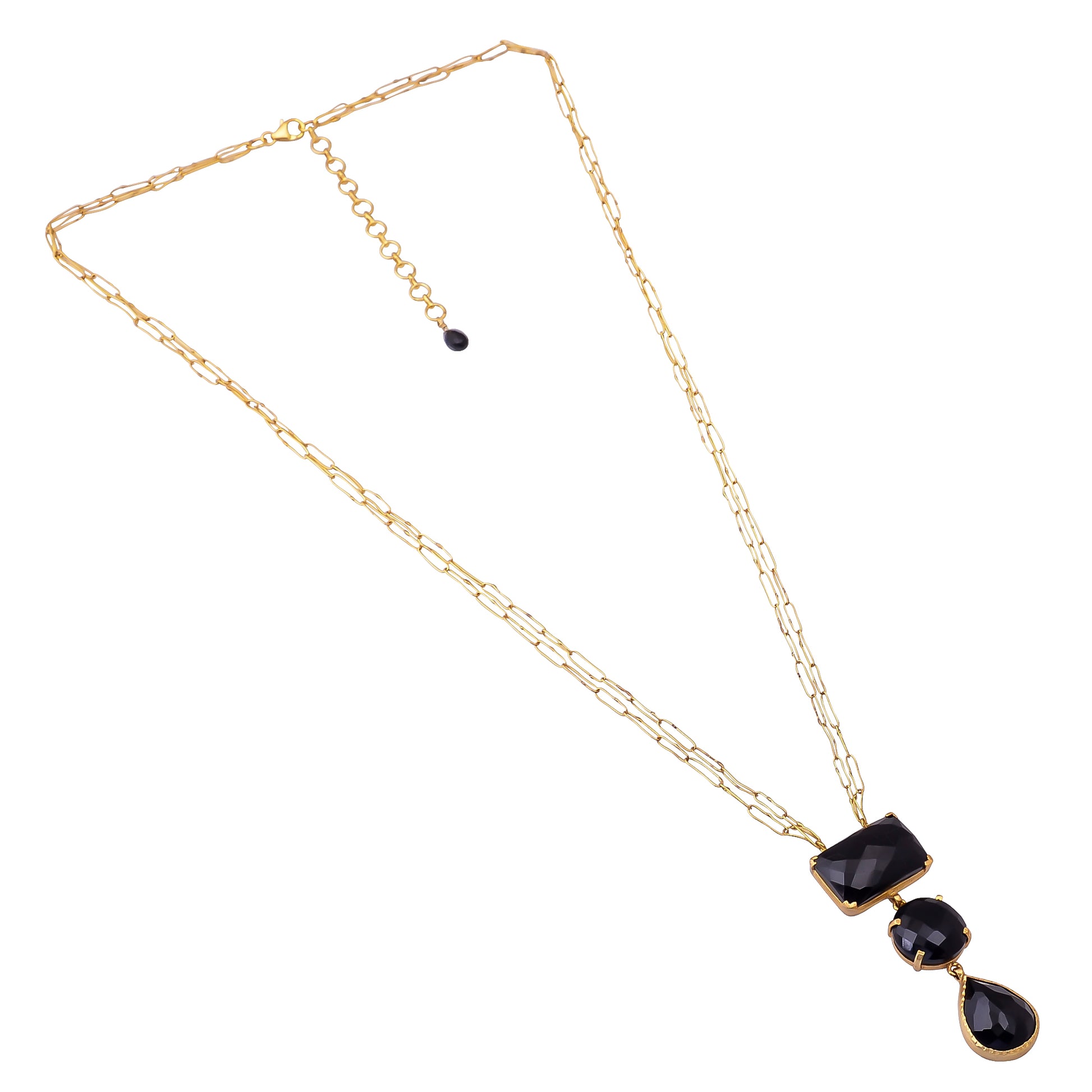 Buy Handmade Silver Gold Plated Black Onyx Pendant Necklace