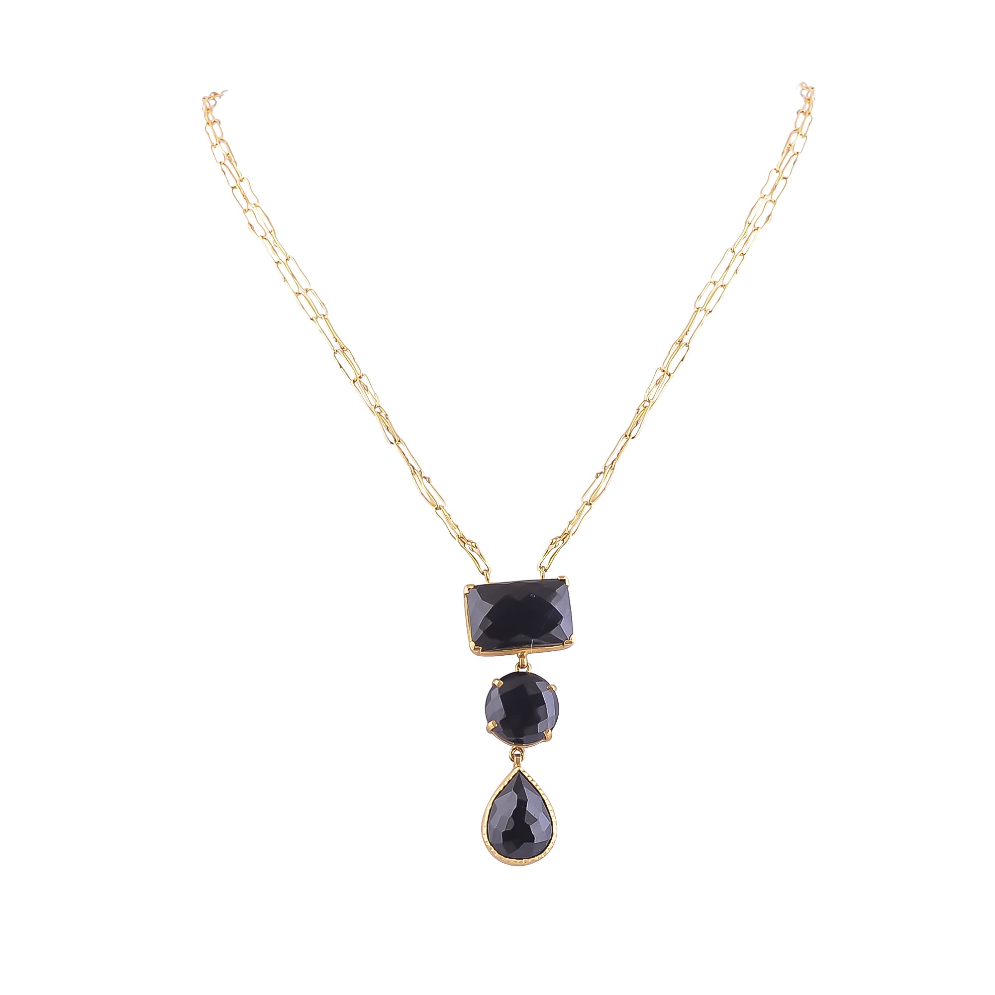 Buy Handmade Silver Gold Plated Black Onyx Pendant Necklace