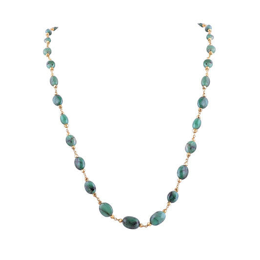 Buy Handmade Silver Gold Plated Emerald Mani Necklace