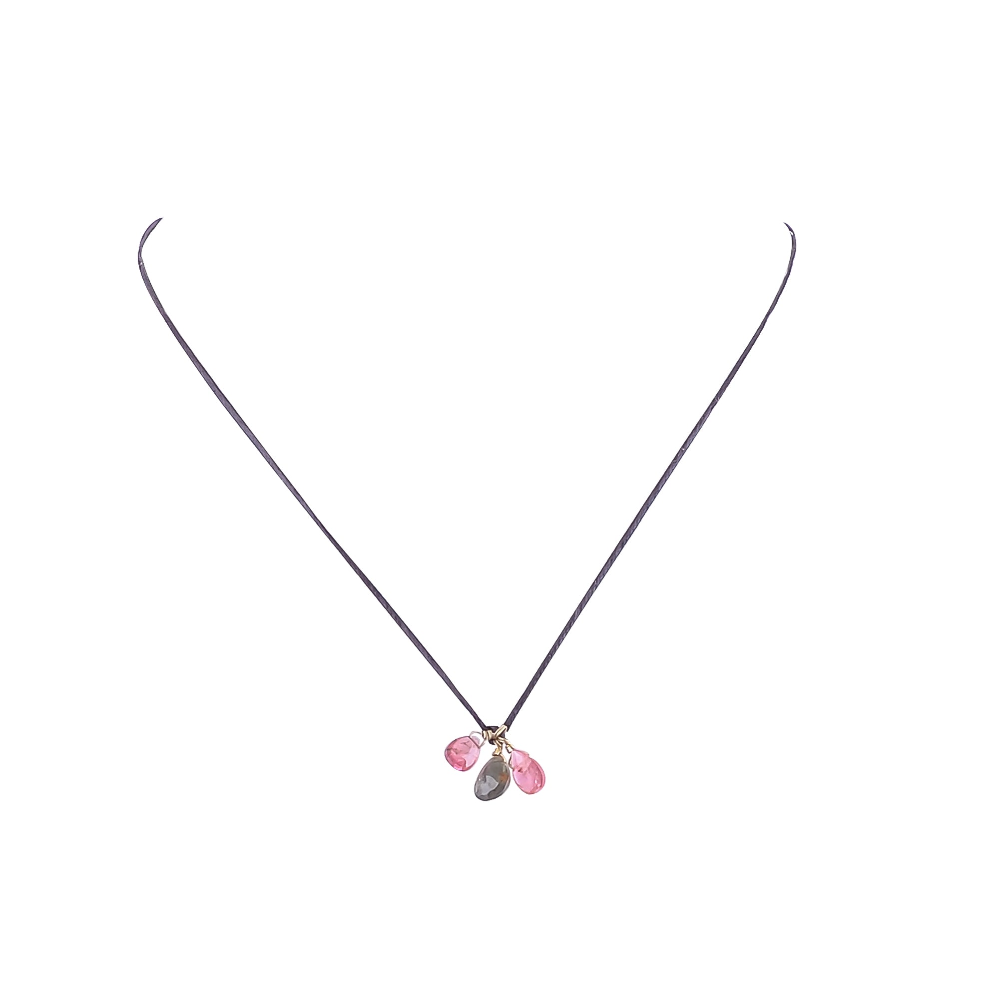 Buy Handmade Silver Gold Plated Tourmaline Thread Necklace