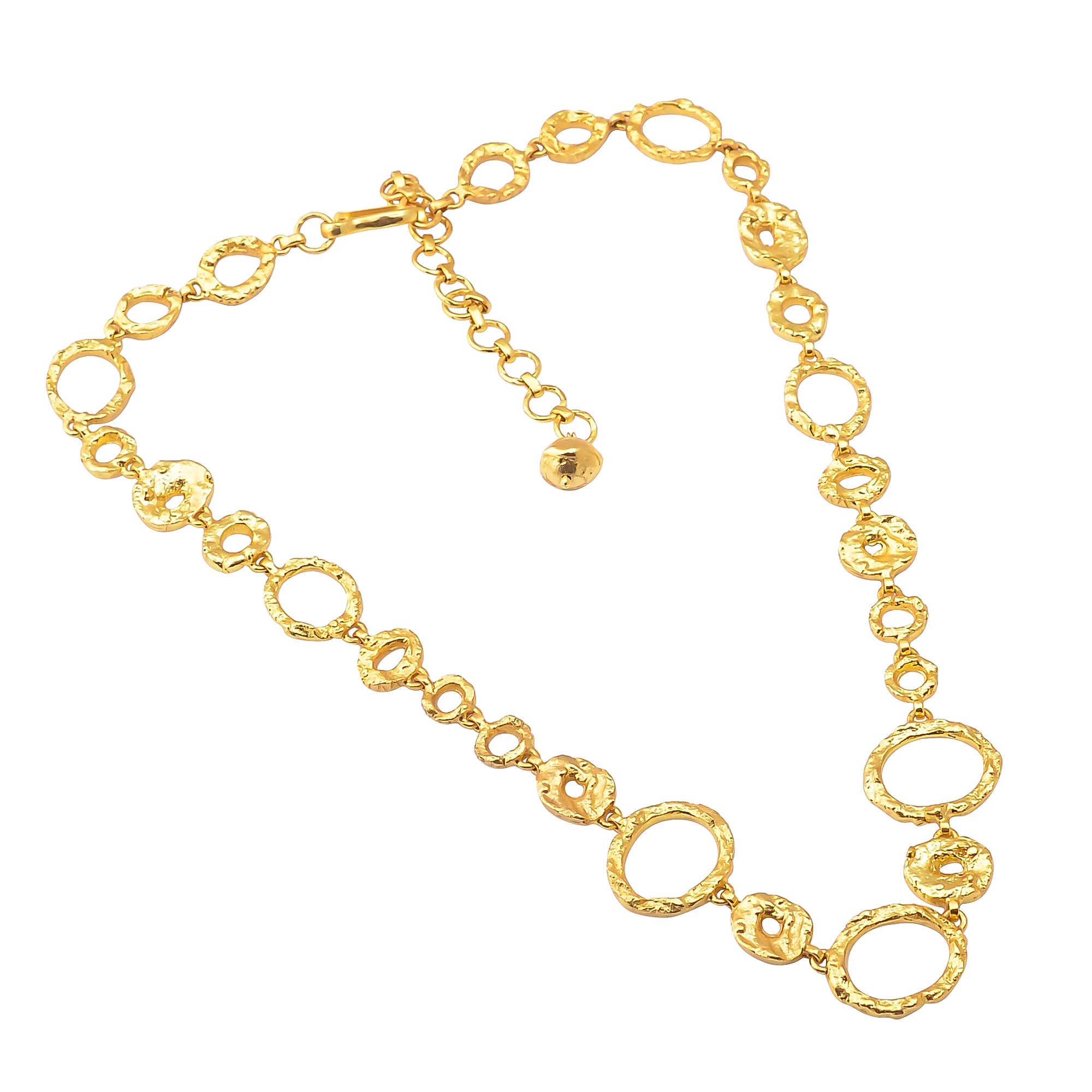 Buy Handmade Silver Gold Plated Beaten Disk Necklace