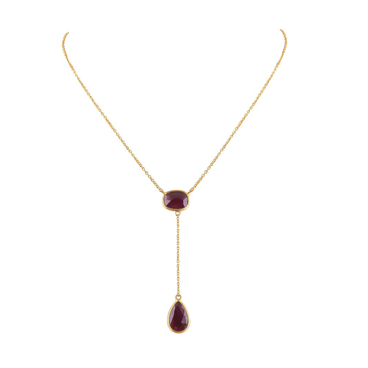 Buy Handmade Silver Gold Plated Garnet Necklace