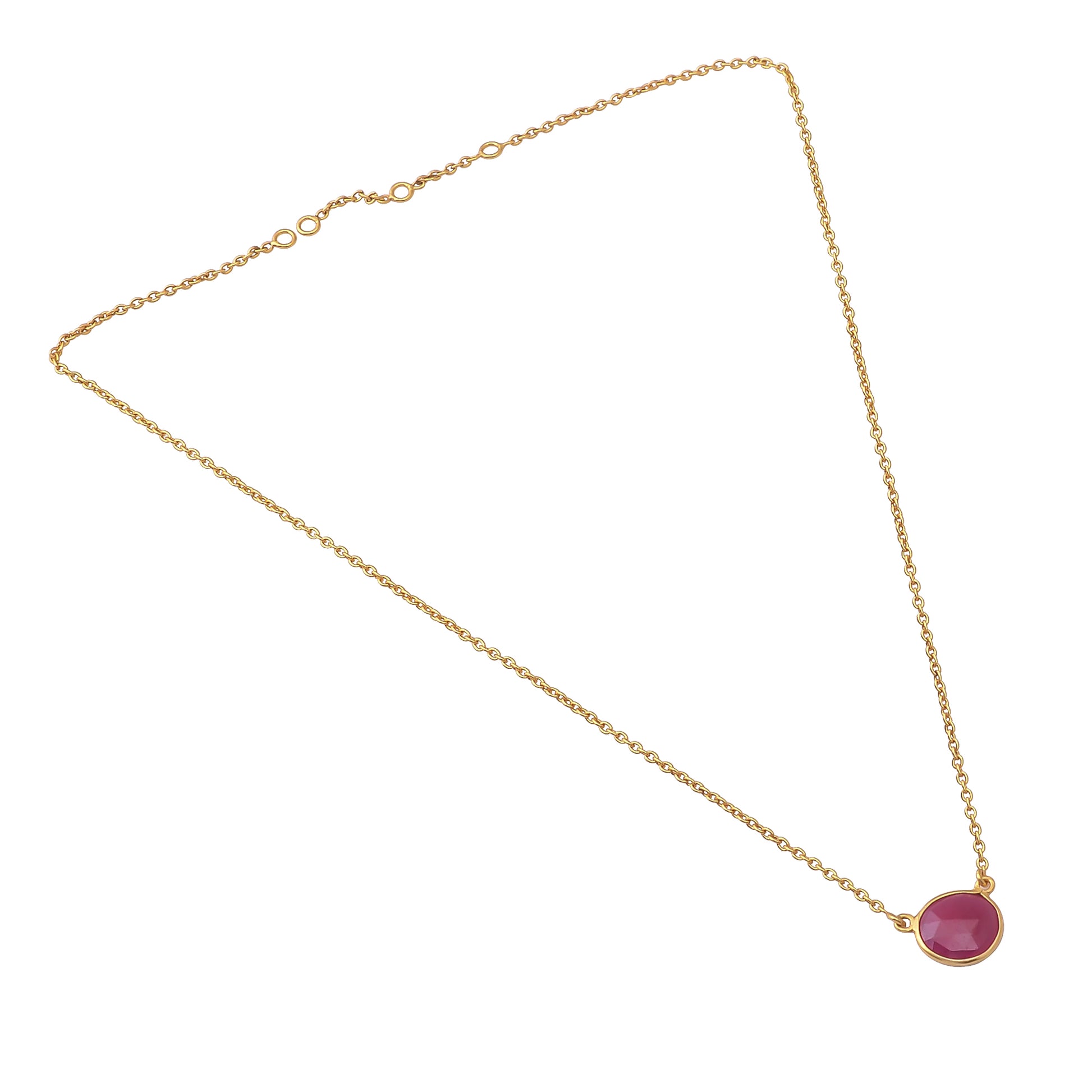 Buy Indian Handmade Silver Gold Plated Ruby Necklace
