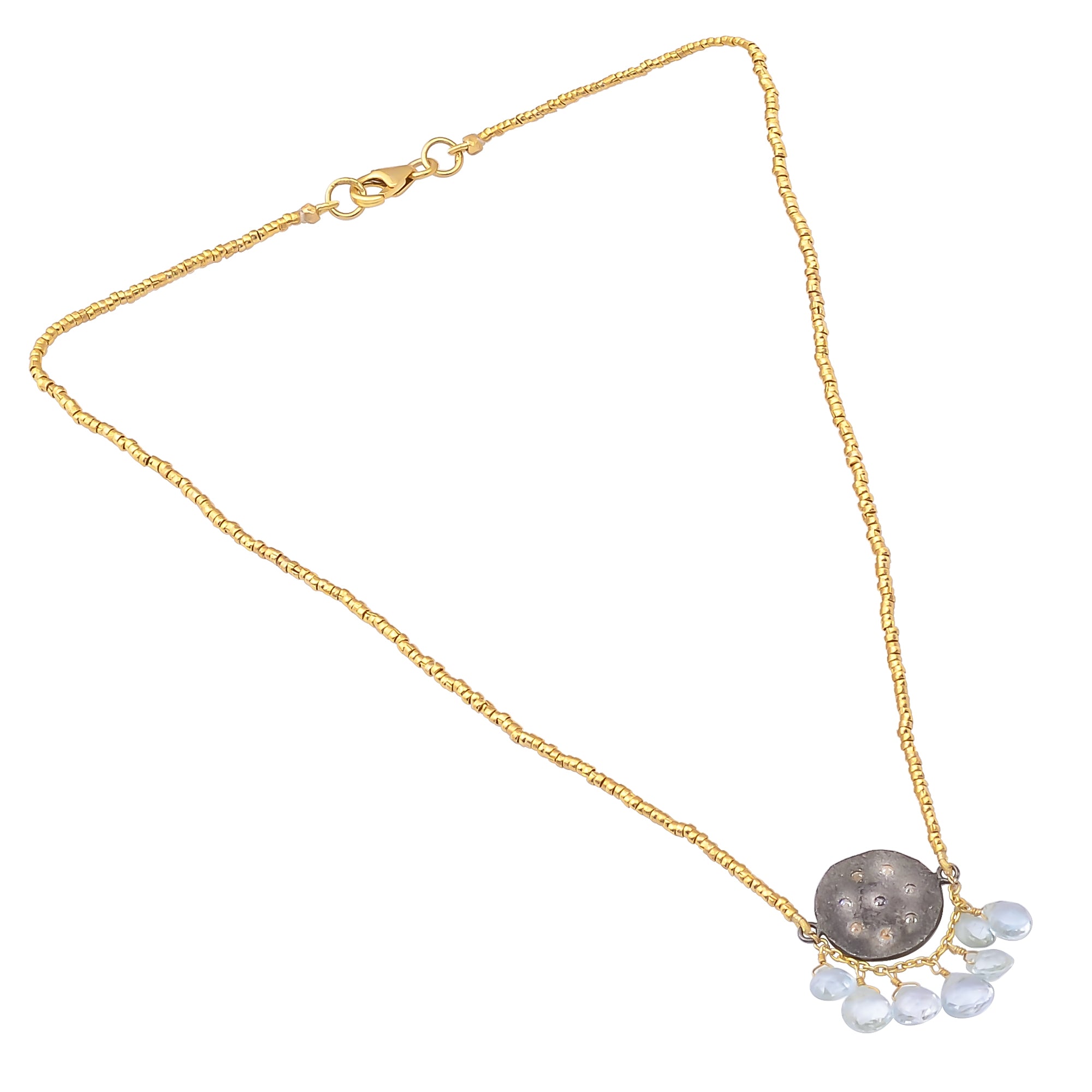 Buy Handmade Silver Gold Plated Zircon/aquamarine Pendant Necklace