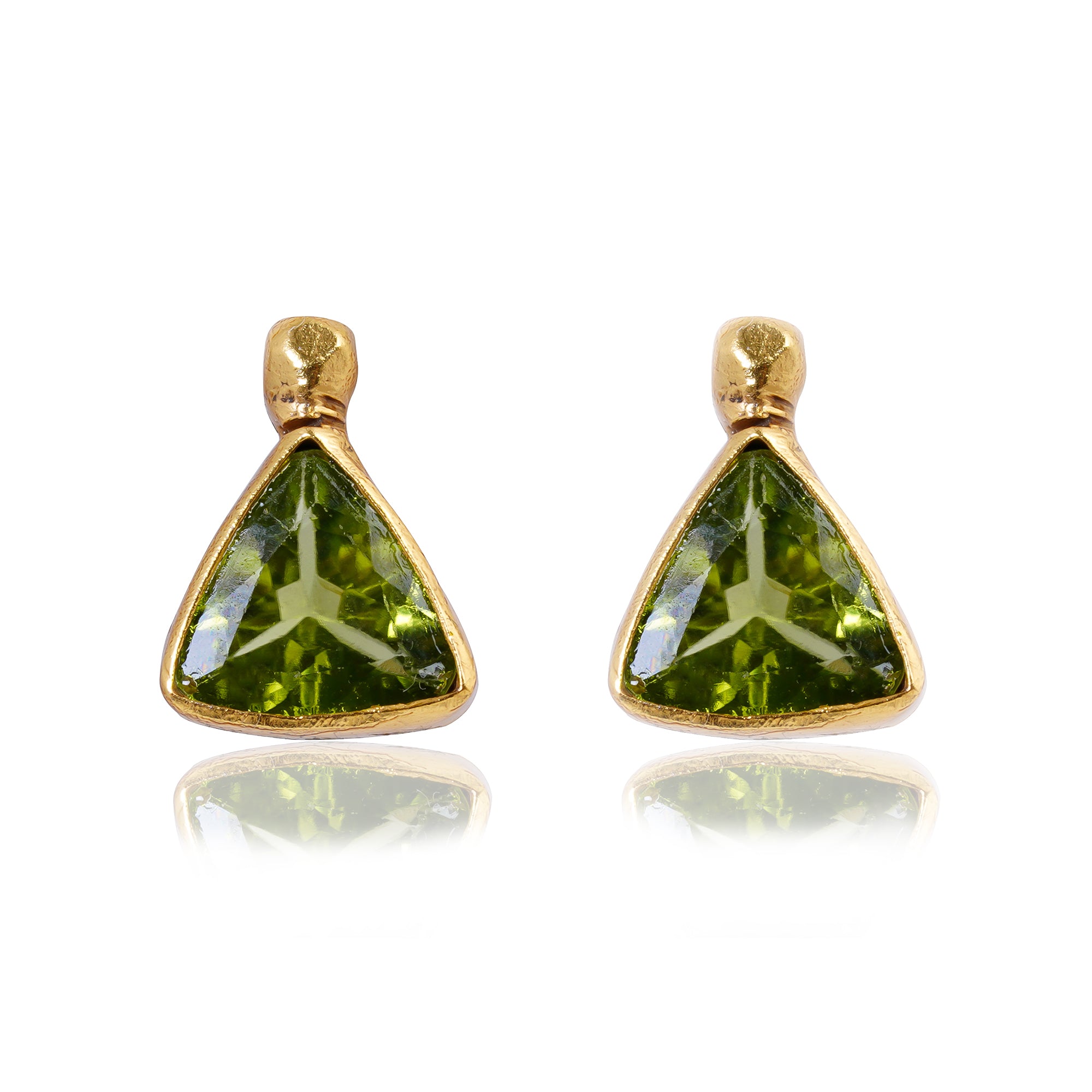 Buy Handcrafted Silver Gold Plated Peridot Earring