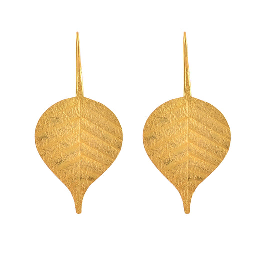 Buy Hand Crafted Silver Gold Plated Leaf Earring