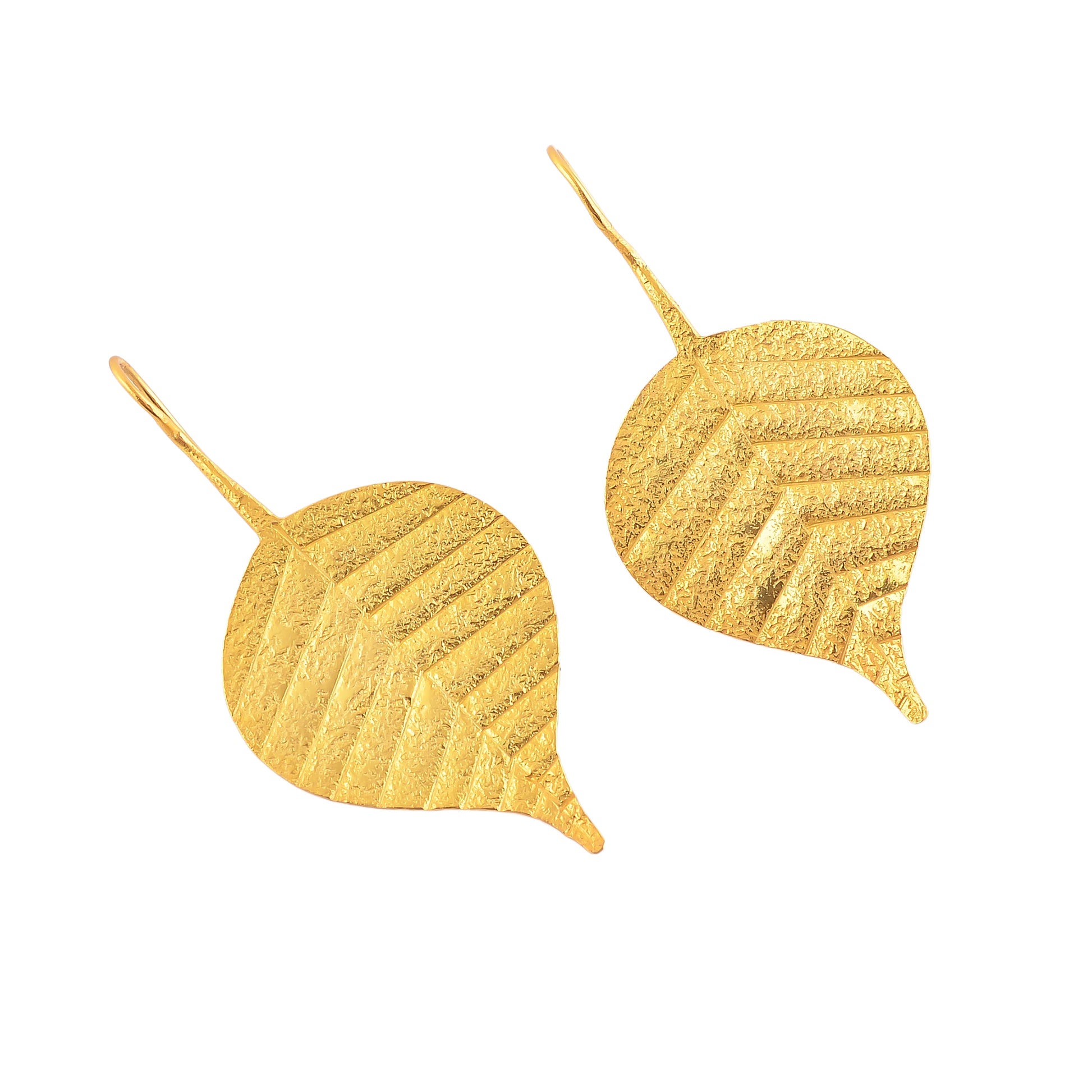 Buy Hand Crafted Silver Gold Plated Leaf Earring