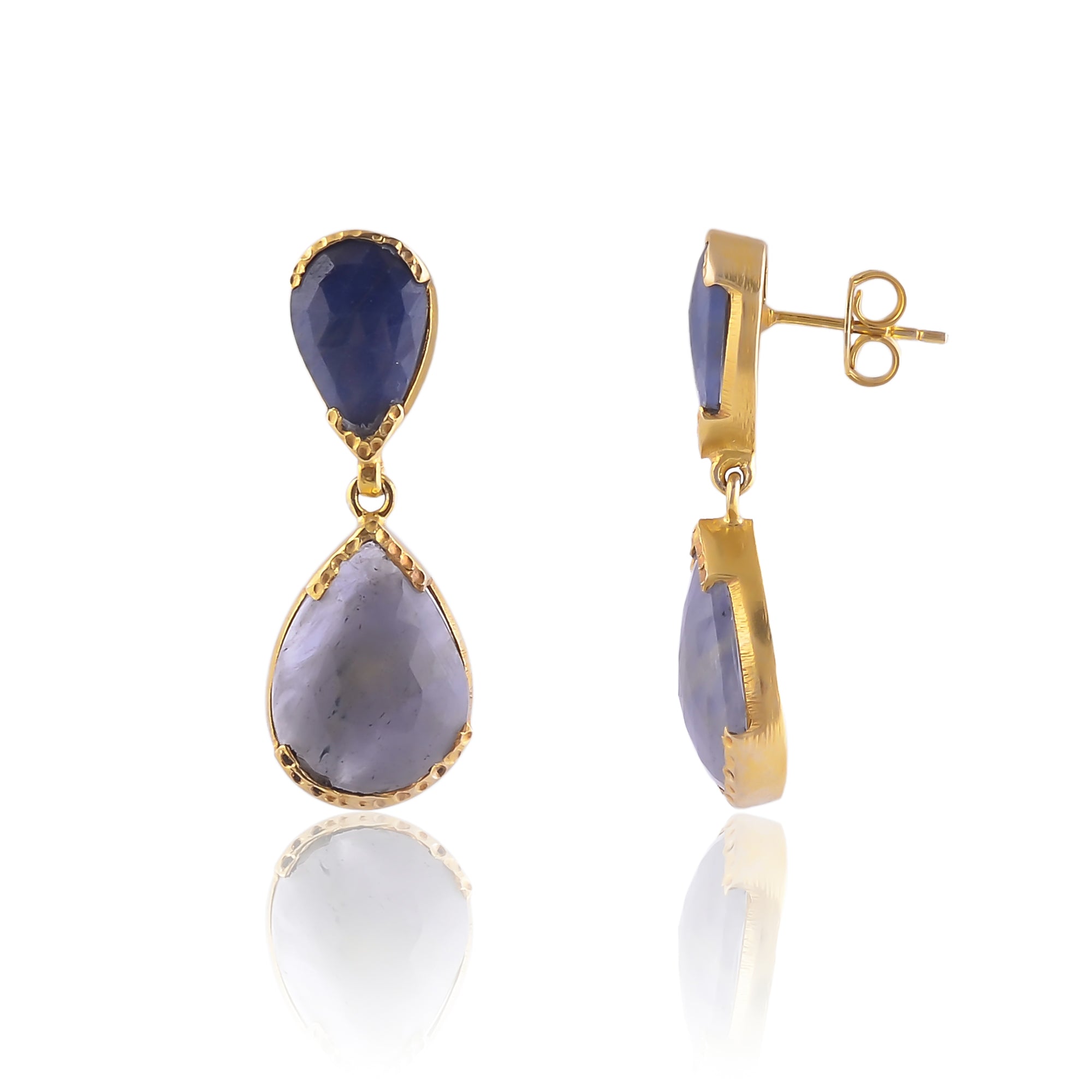 Buy Handmade Silver Gold Plated Sapphire Earring